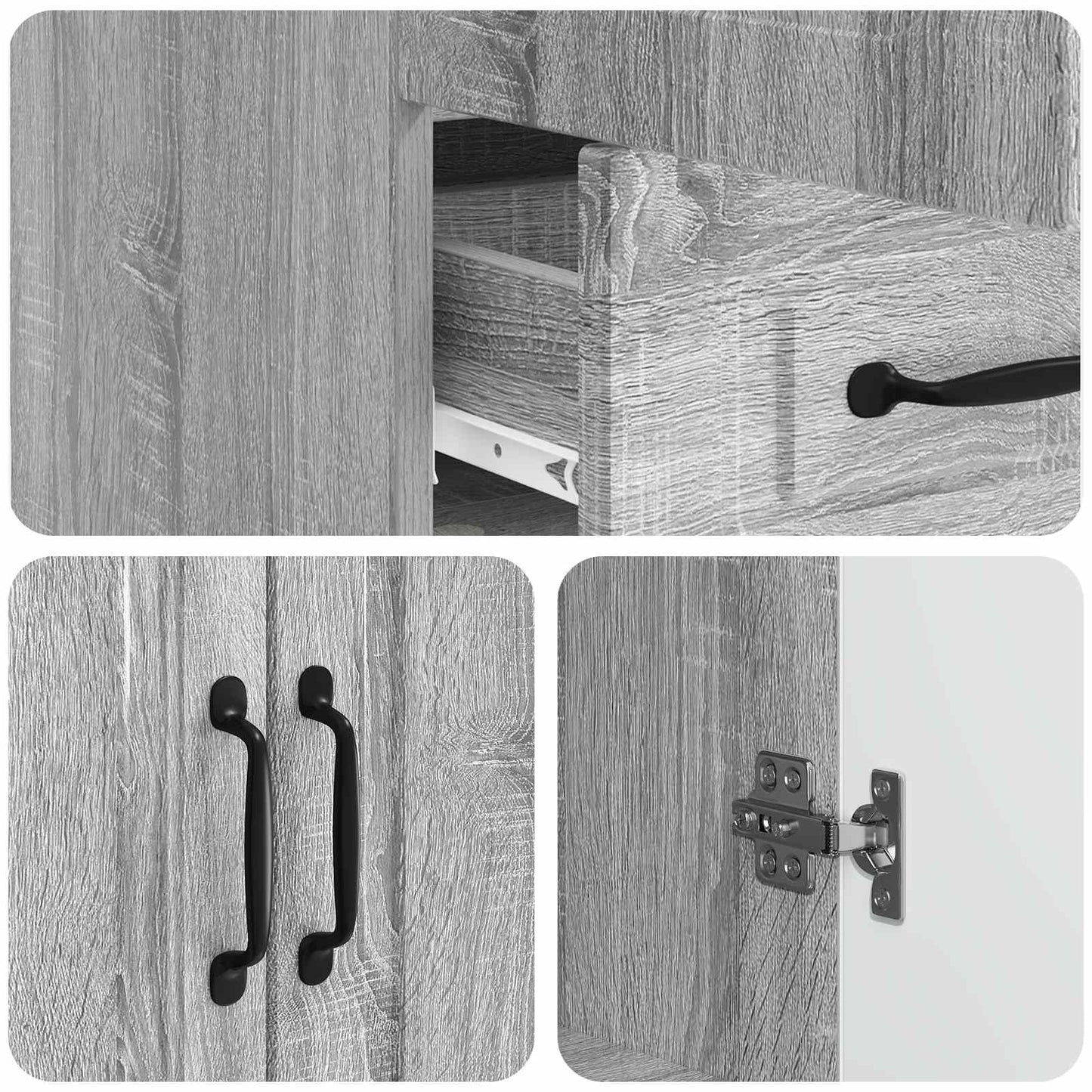 Sideboard Graues Sonoma 66 x 34,5 x 92 cm Holzwerkstoff