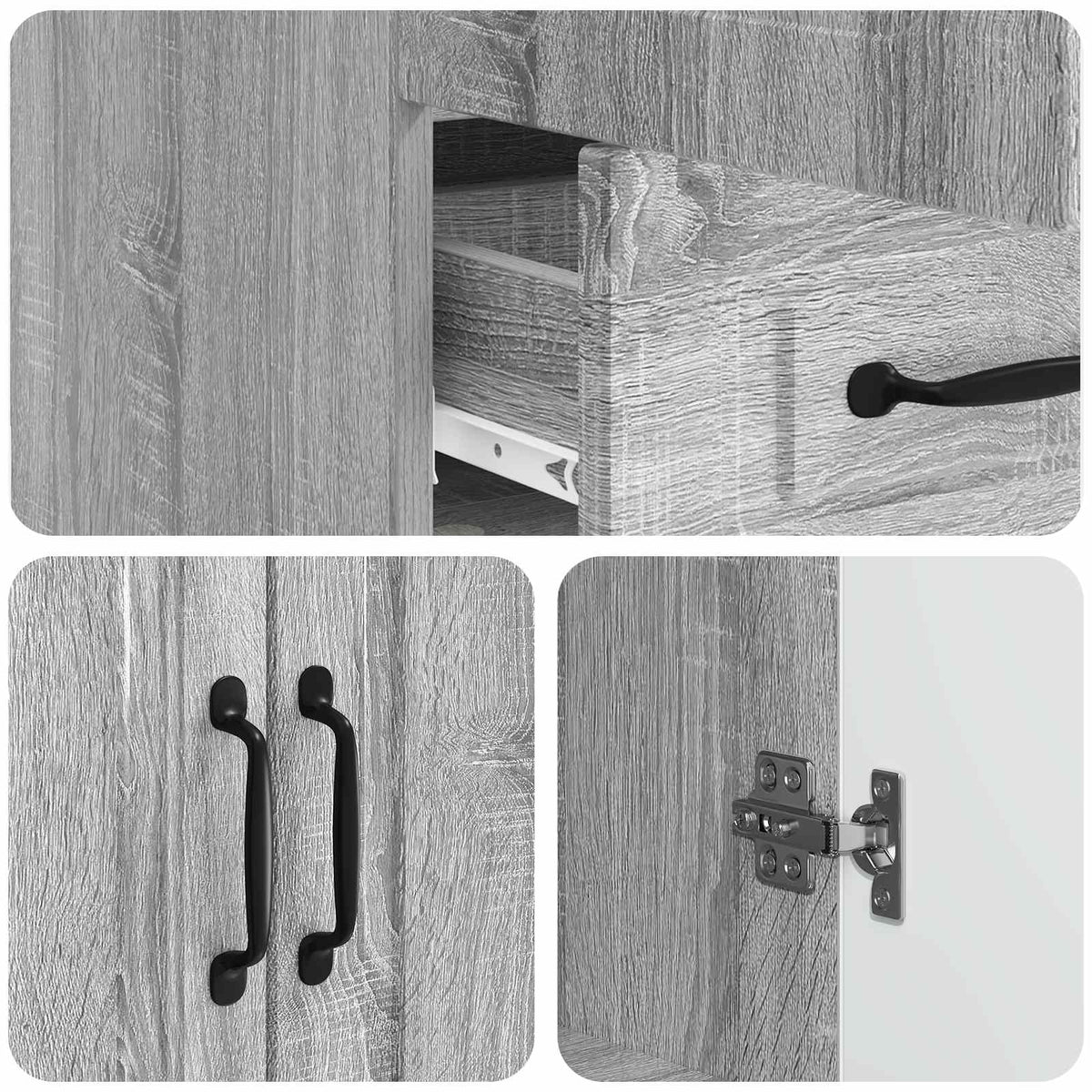 Sideboard Graues Sonoma 66 x 34,5 x 92 cm Holzwerkstoff