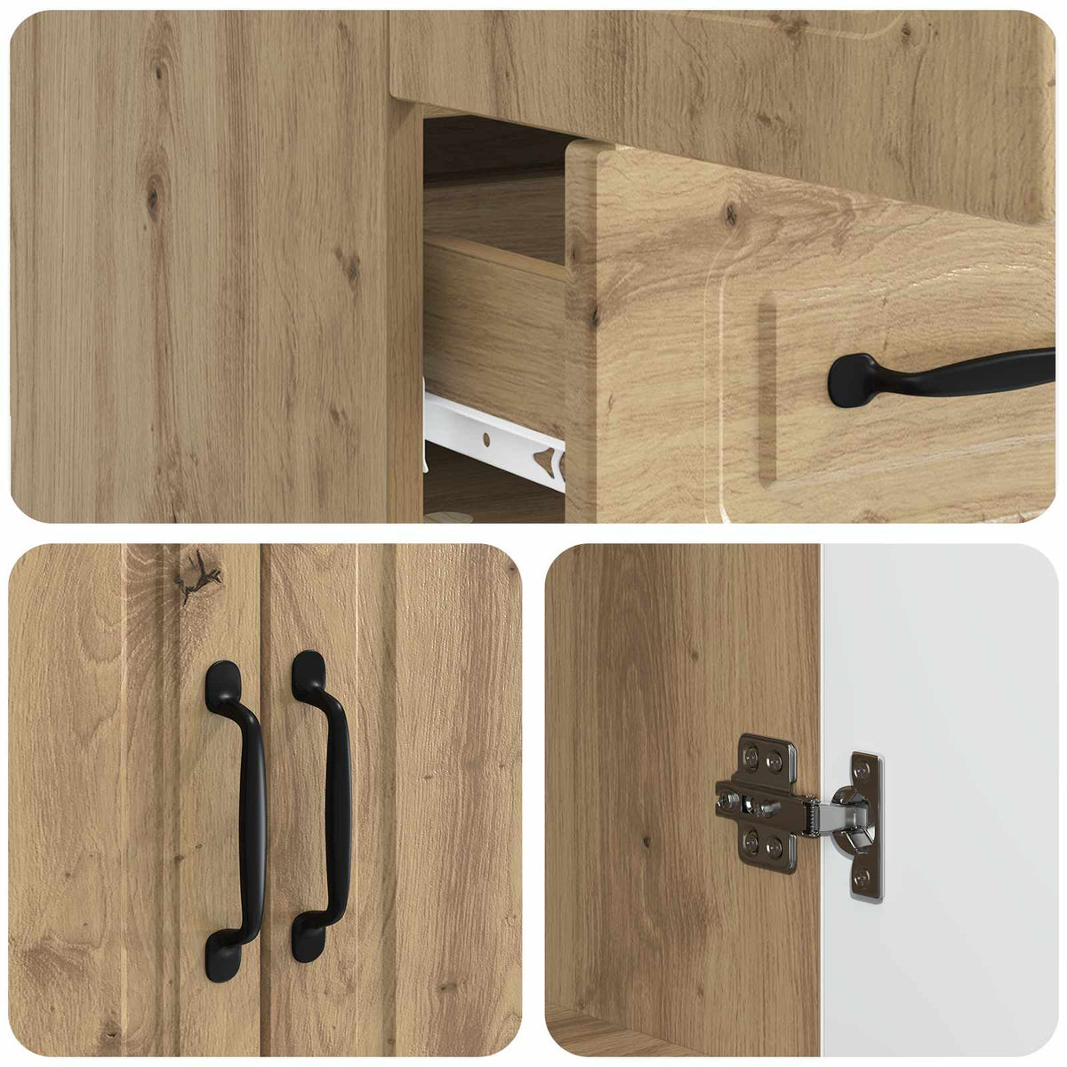 Sideboard Artisan-Eiche 66 x 34,5 x 92 cm Holzwerkstoff