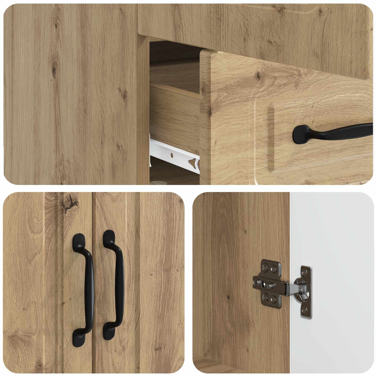 Sideboard Artisan-Eiche 66 x 34,5 x 92 cm Holzwerkstoff