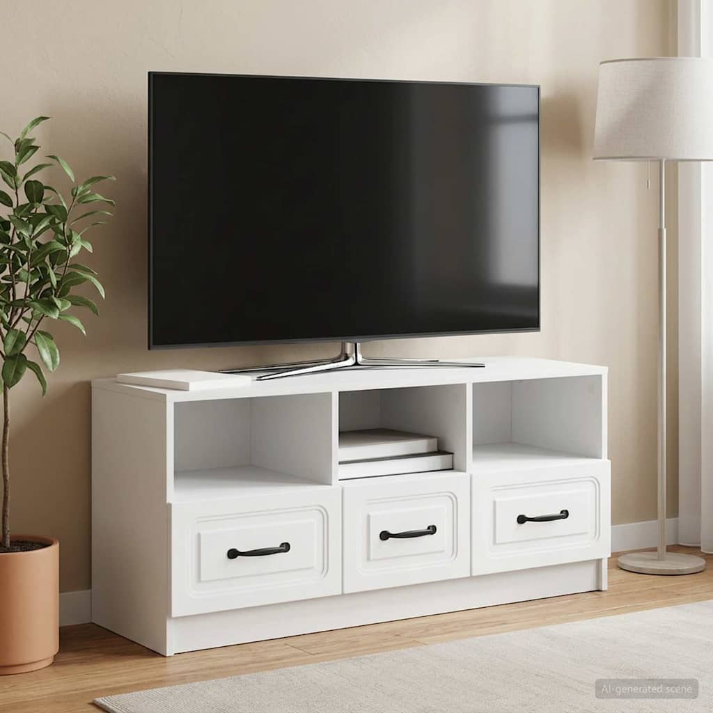 TV-Schränk mit Schubladen Weiß 102 x 34,5 x 47 cm Holzwerkstoff