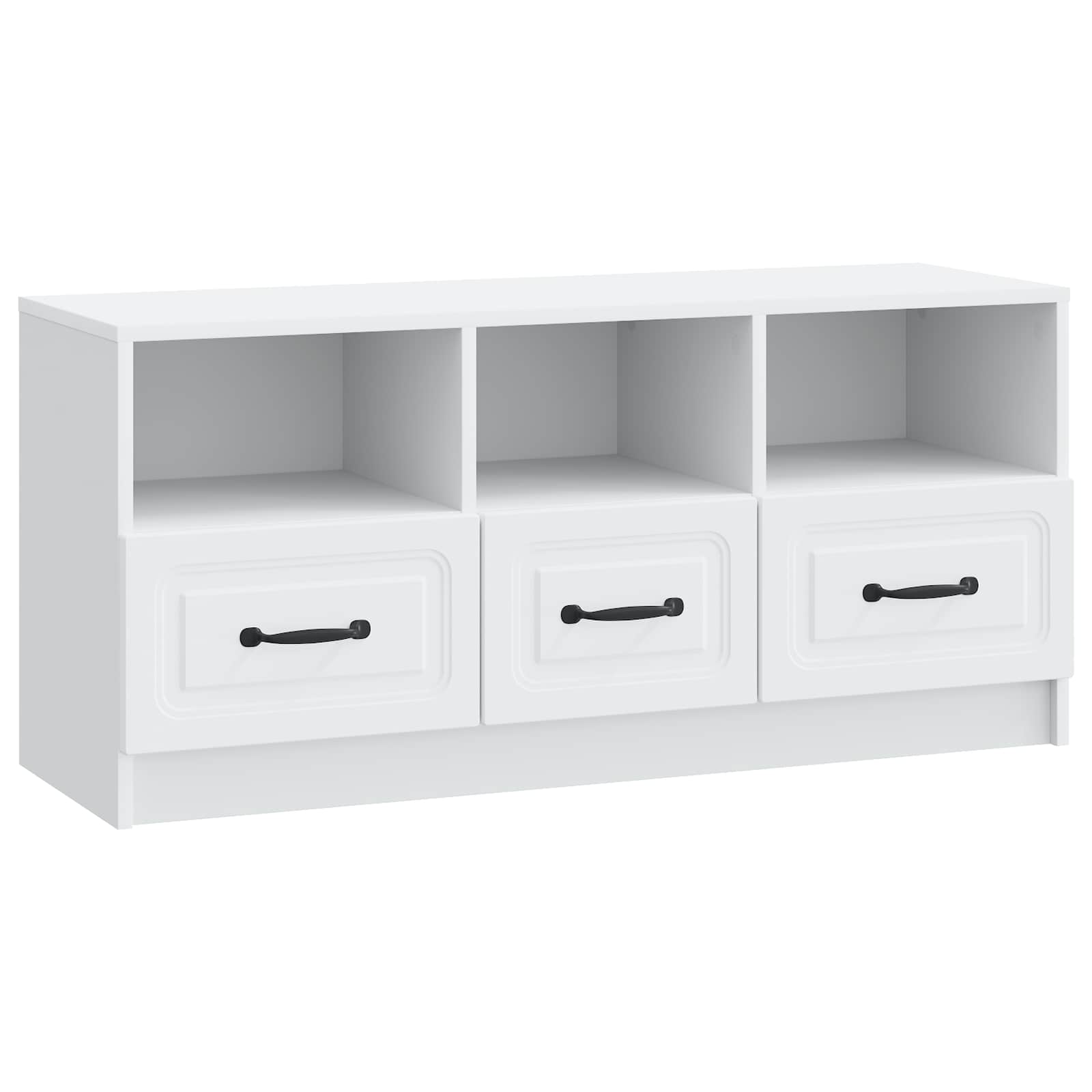 TV-Schränk mit Schubladen Weiß 102 x 34,5 x 47 cm Holzwerkstoff