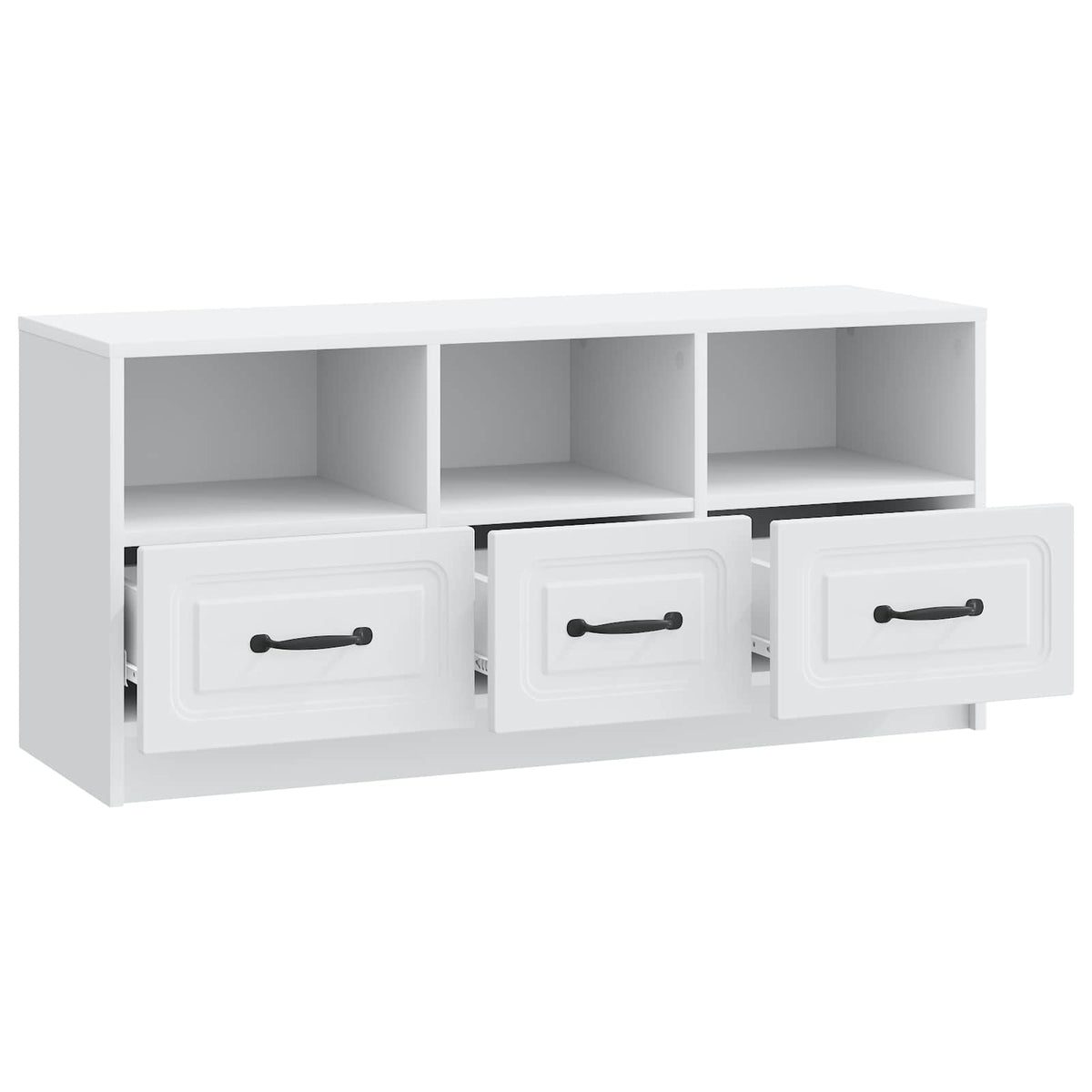 TV-Schränk mit Schubladen Weiß 102 x 34,5 x 47 cm Holzwerkstoff