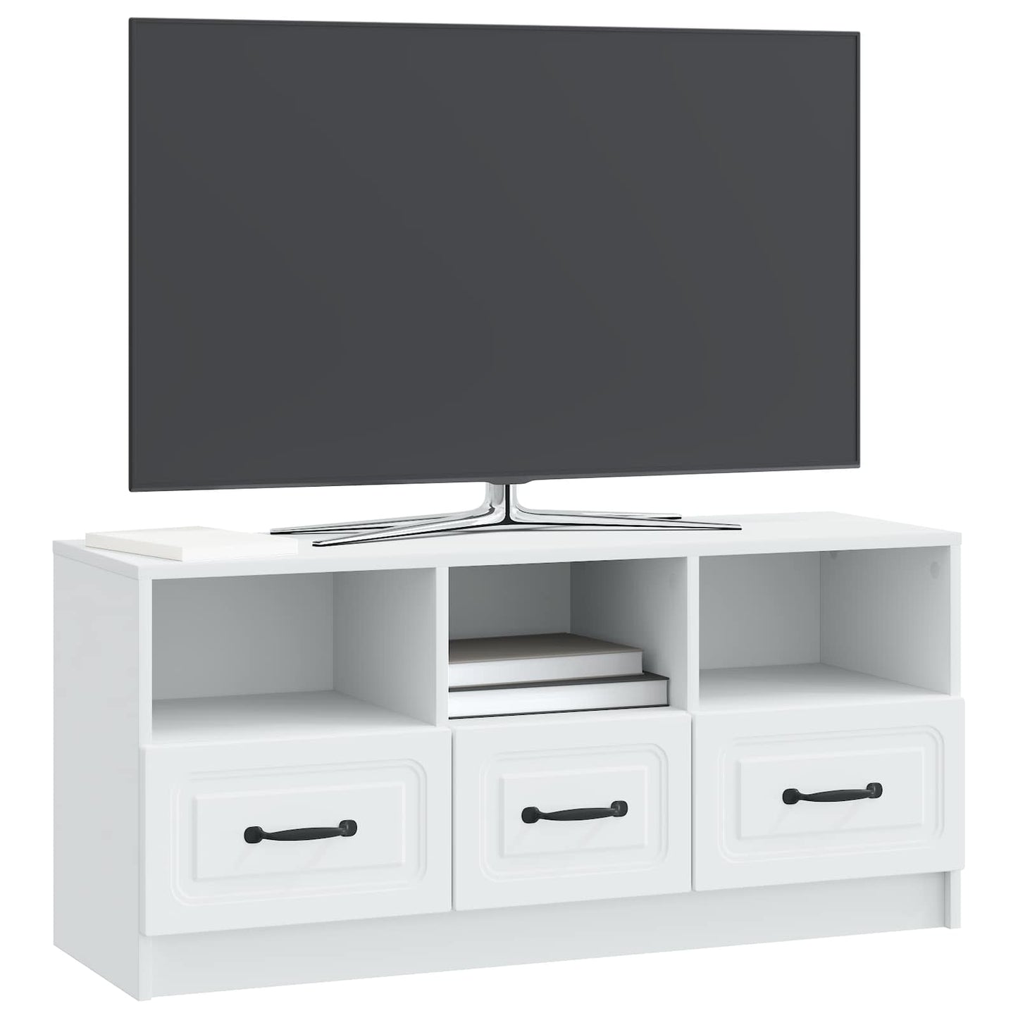 TV-Schränk mit Schubladen Weiß 102 x 34,5 x 47 cm Holzwerkstoff