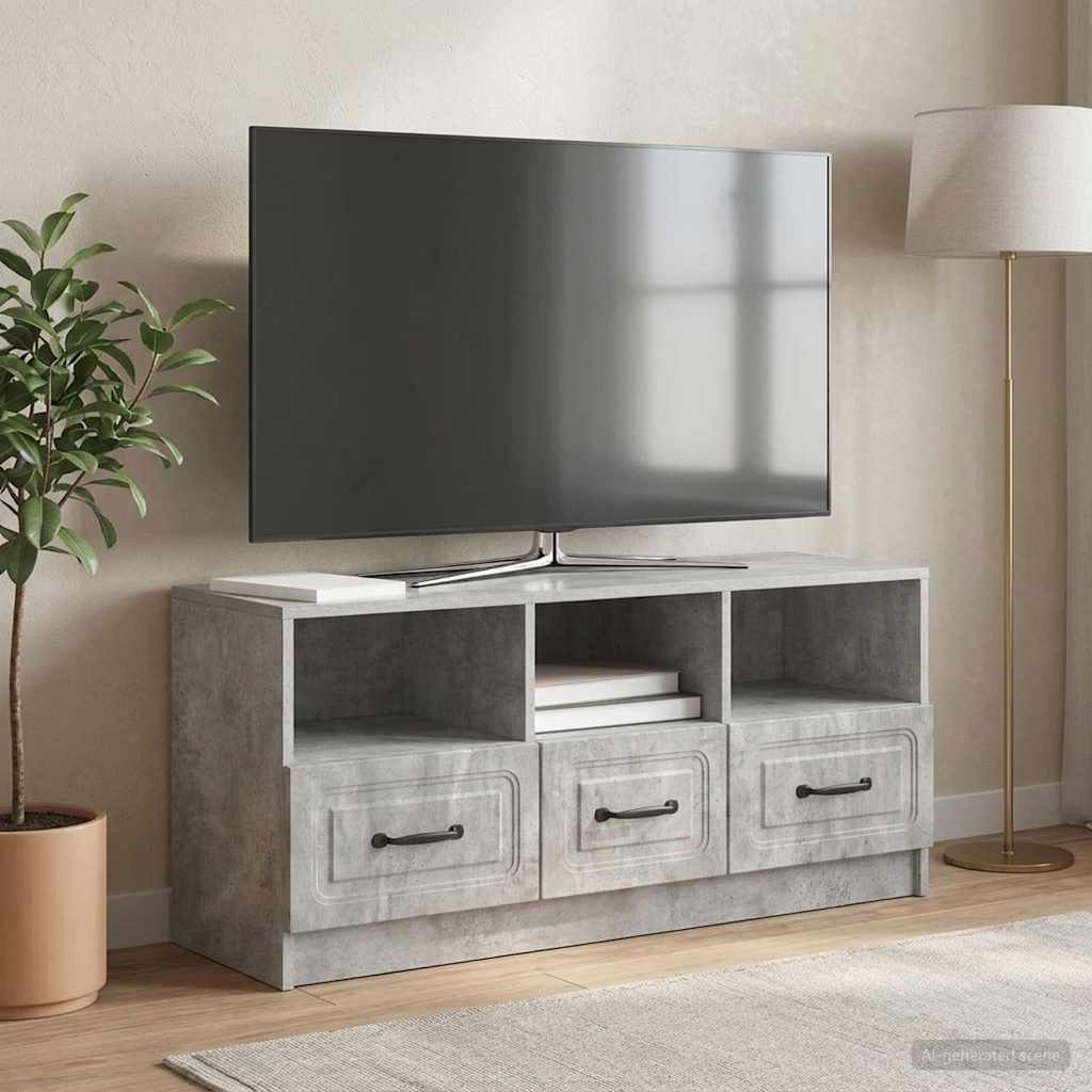 TV-Schränk Betongrau 102 x 34,5 x 47 cm Holzwerkstoff