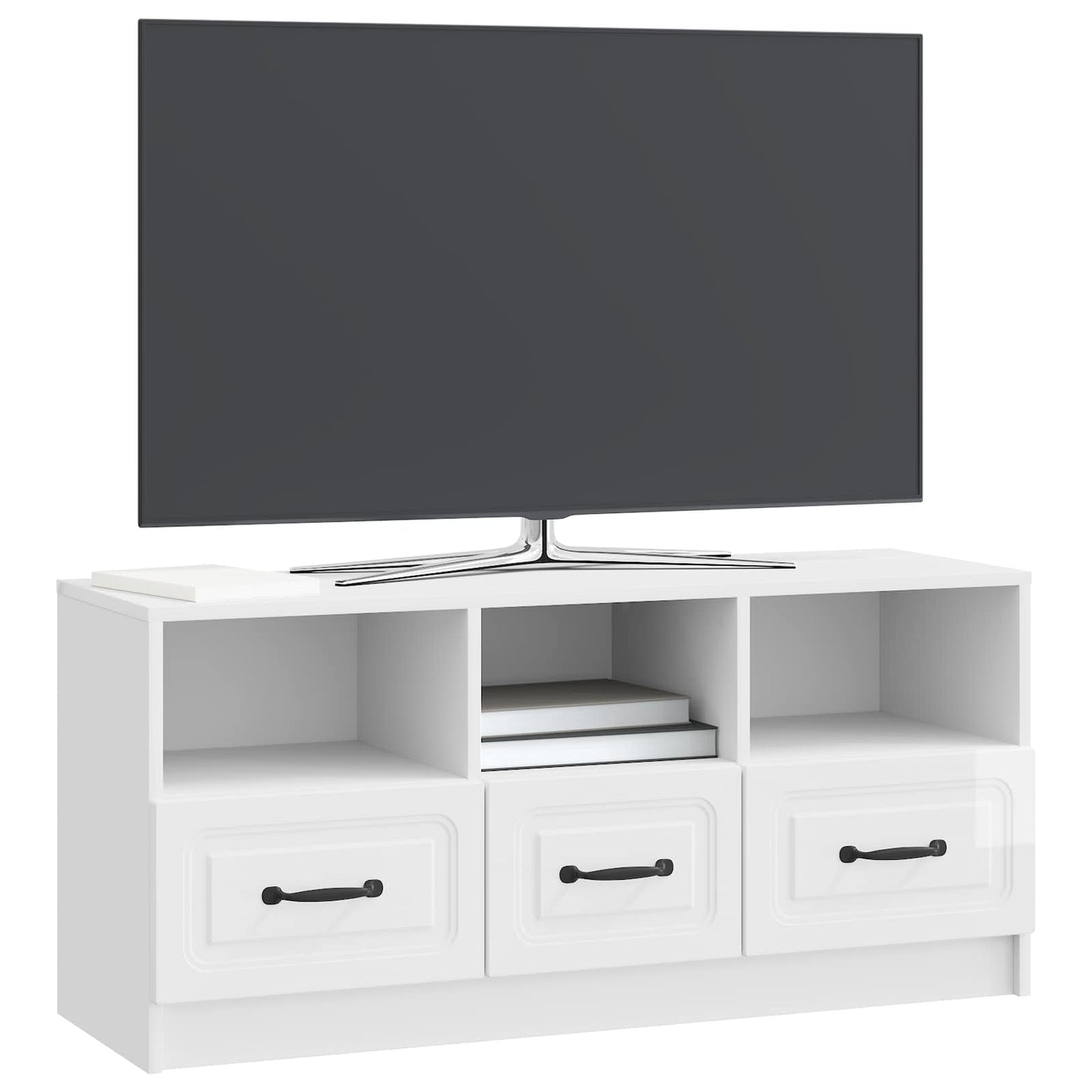 TV-Schränk Hochglanz Weiß 102 x 34,5 x 47 cm Holzwerkstoff