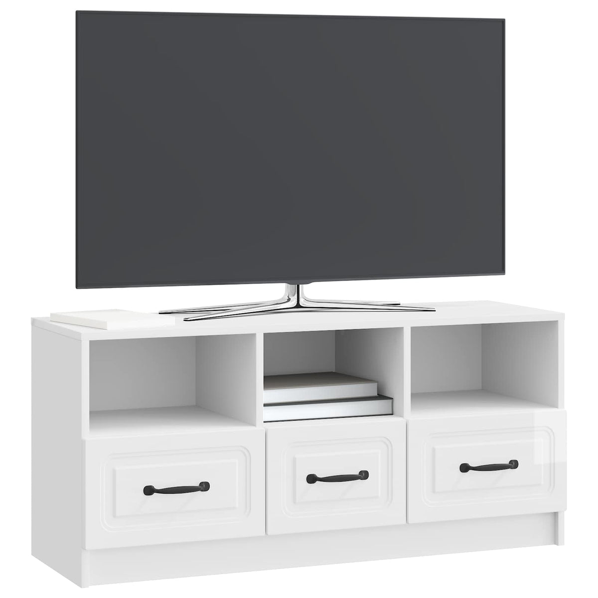 TV-Schränk Hochglanz Weiß 102 x 34,5 x 47 cm Holzwerkstoff