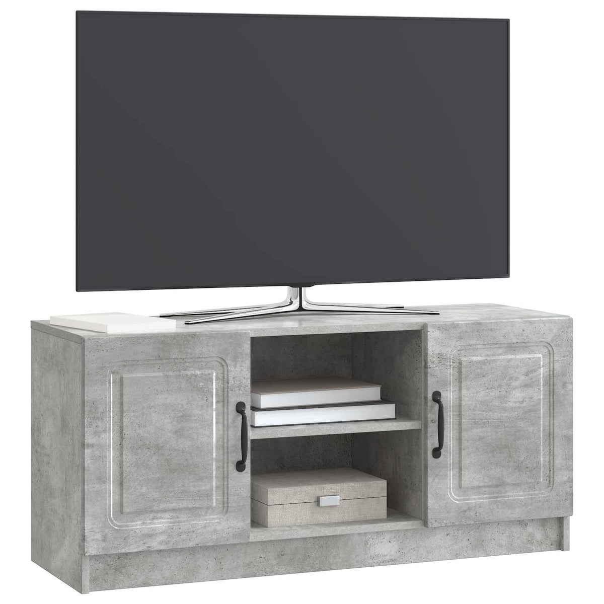 TV-Schränk Betongrau 102 x 34,5 x 47 cm Holzwerkstoff