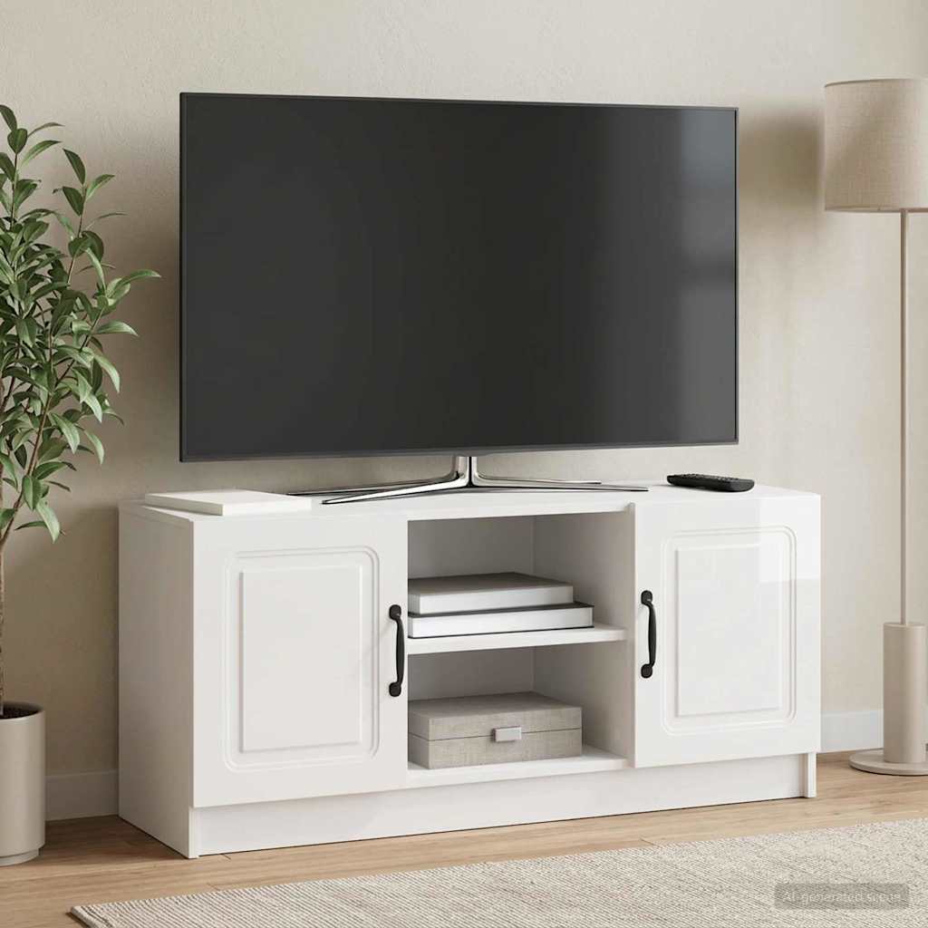 TV-Schränk Hochglanz Weiß 102 x 34,5 x 47 cm Holzwerkstoff