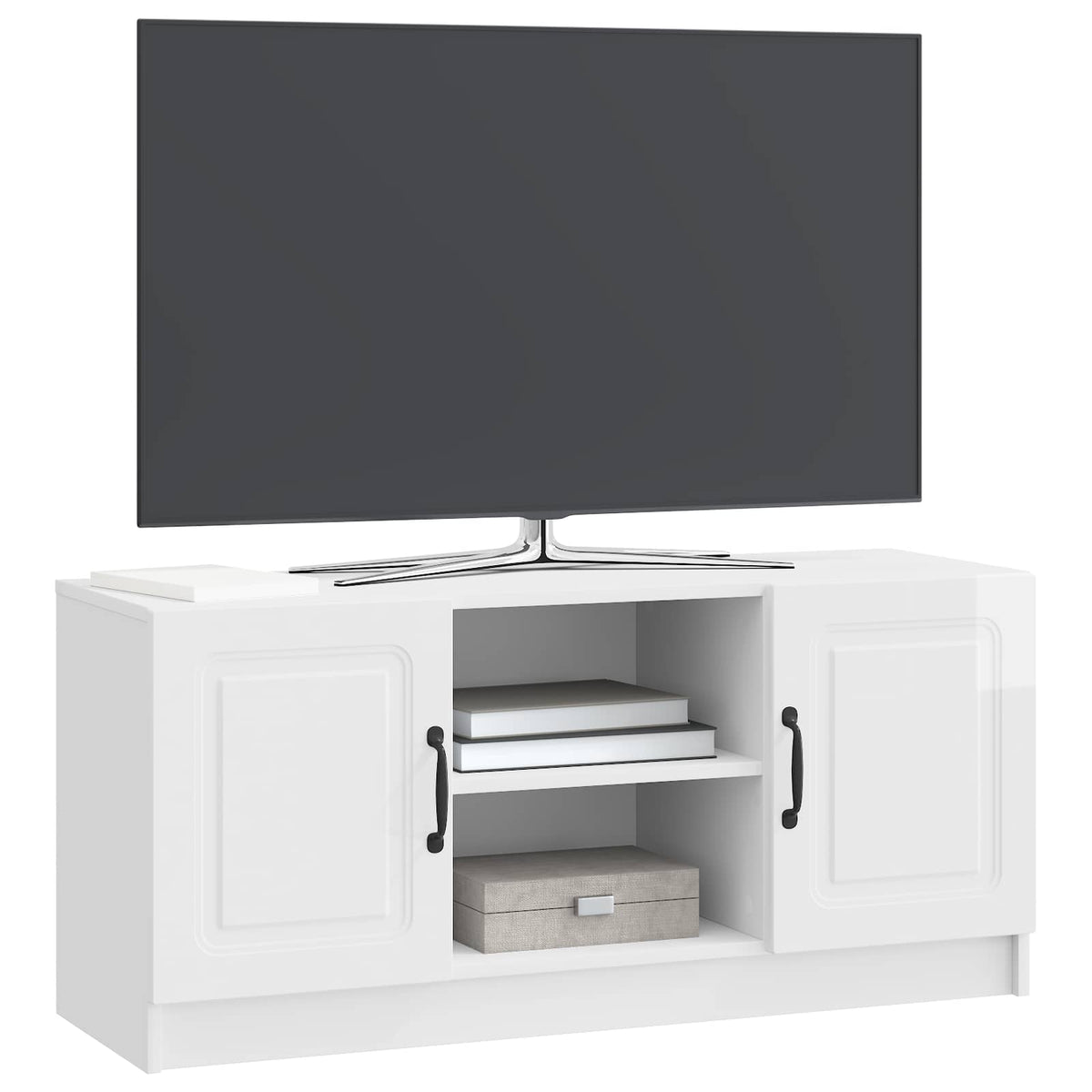 TV-Schränk Hochglanz Weiß 102 x 34,5 x 47 cm Holzwerkstoff