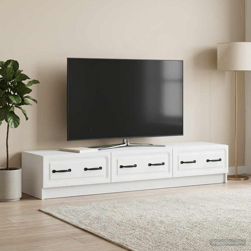 TV-Schränk mit Schubladen Weiß 147 x 34,5 x 27 cm Holzwerkstoff