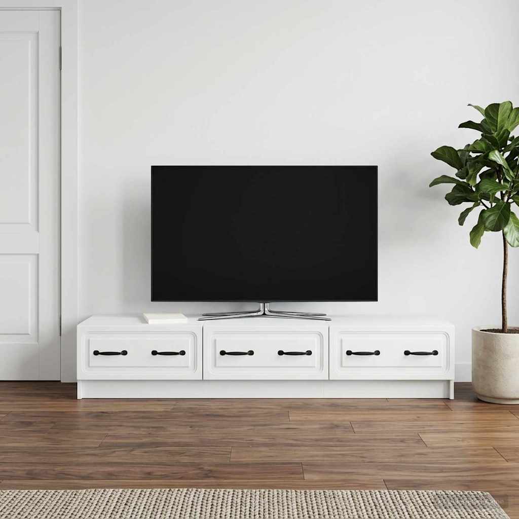 TV-Schränk mit Schubladen Weiß 147 x 34,5 x 27 cm Holzwerkstoff
