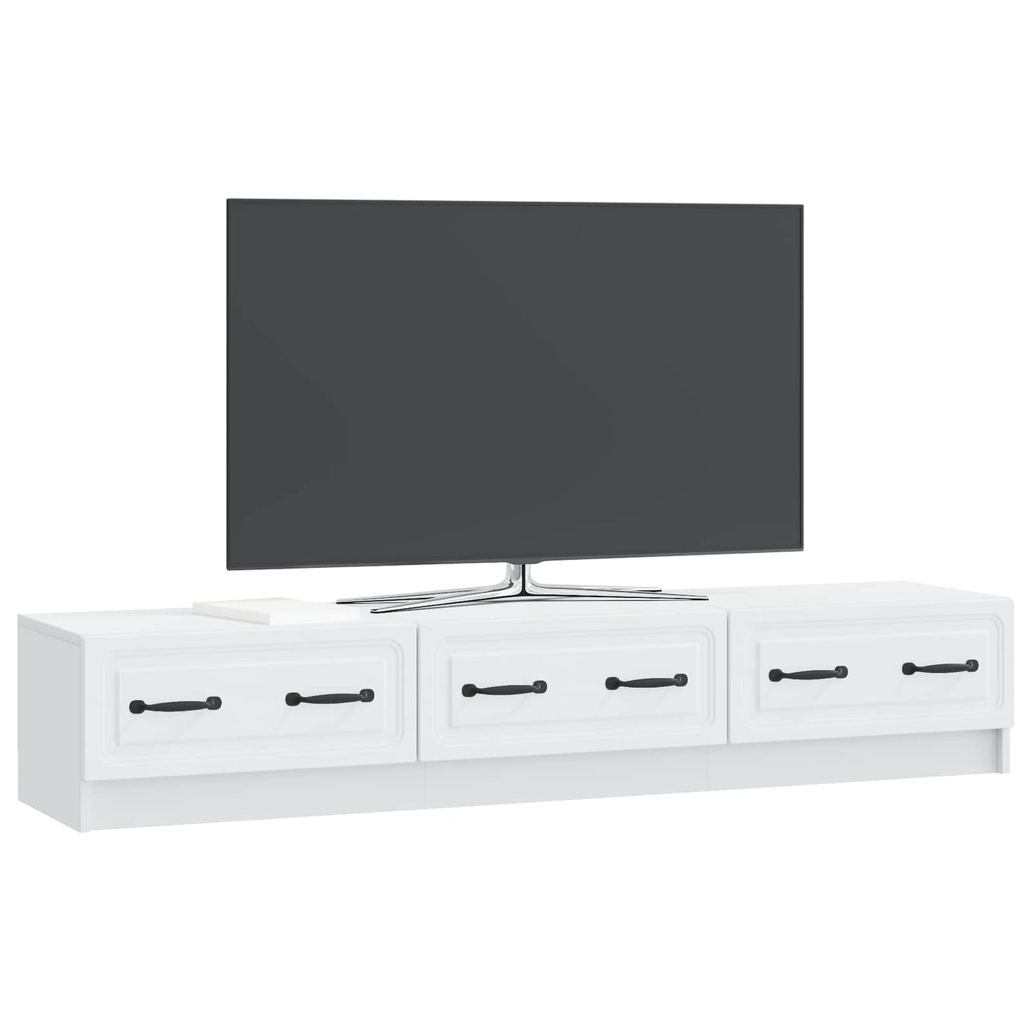 TV-Schränk mit Schubladen Weiß 147 x 34,5 x 27 cm Holzwerkstoff