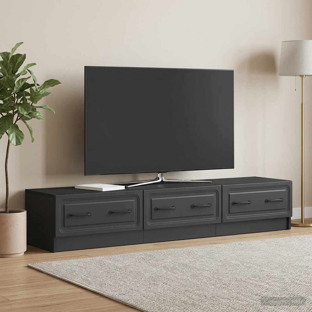 TV-Schränk 147 x 34,5 x 27 cm Schwarz Holzwerkstoff