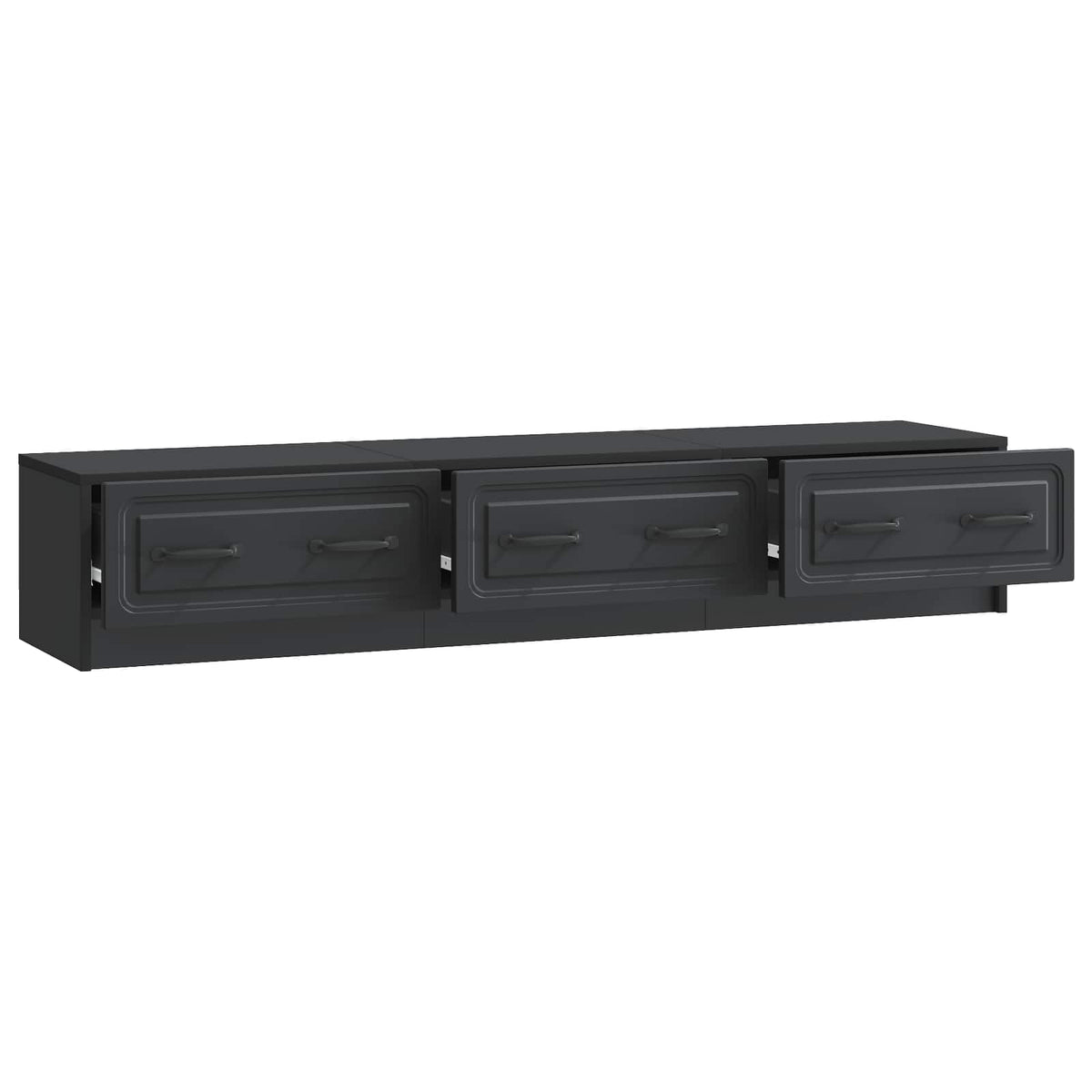 TV-Schränk 147 x 34,5 x 27 cm Schwarz Holzwerkstoff