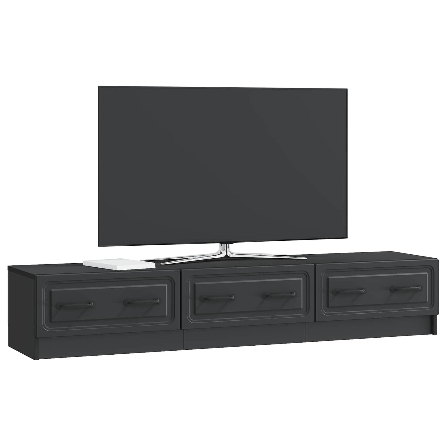 TV-Schränk 147 x 34,5 x 27 cm Schwarz Holzwerkstoff