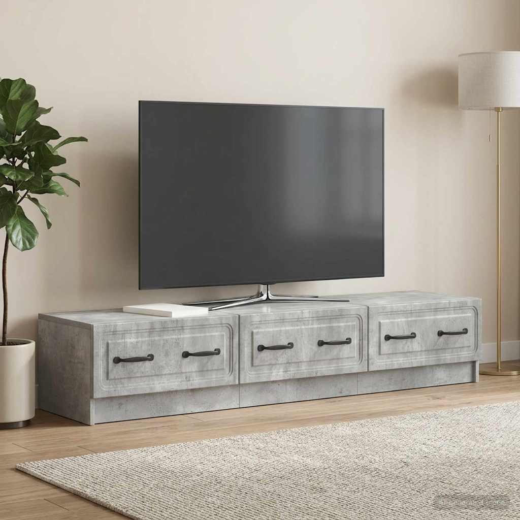 TV-Schränk 147 x 34,5 x 27 cm Betongrau Holzwerkstoff