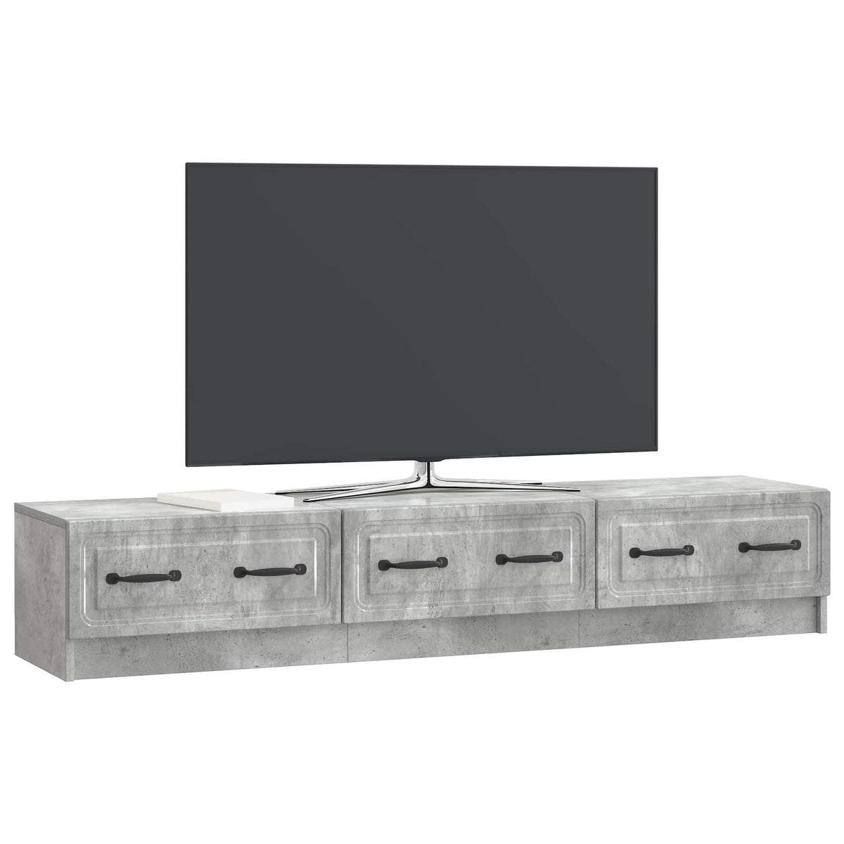 TV-Schränk 147 x 34,5 x 27 cm Betongrau Holzwerkstoff