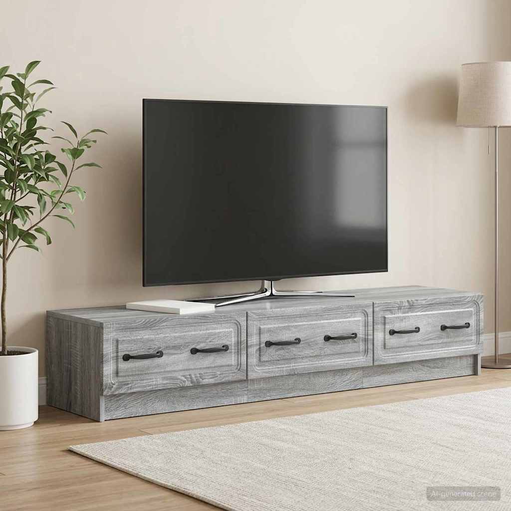 TV-Schränk 147 x 34,5 x 27 cm Sonoma-Grau Holzwerkstoff