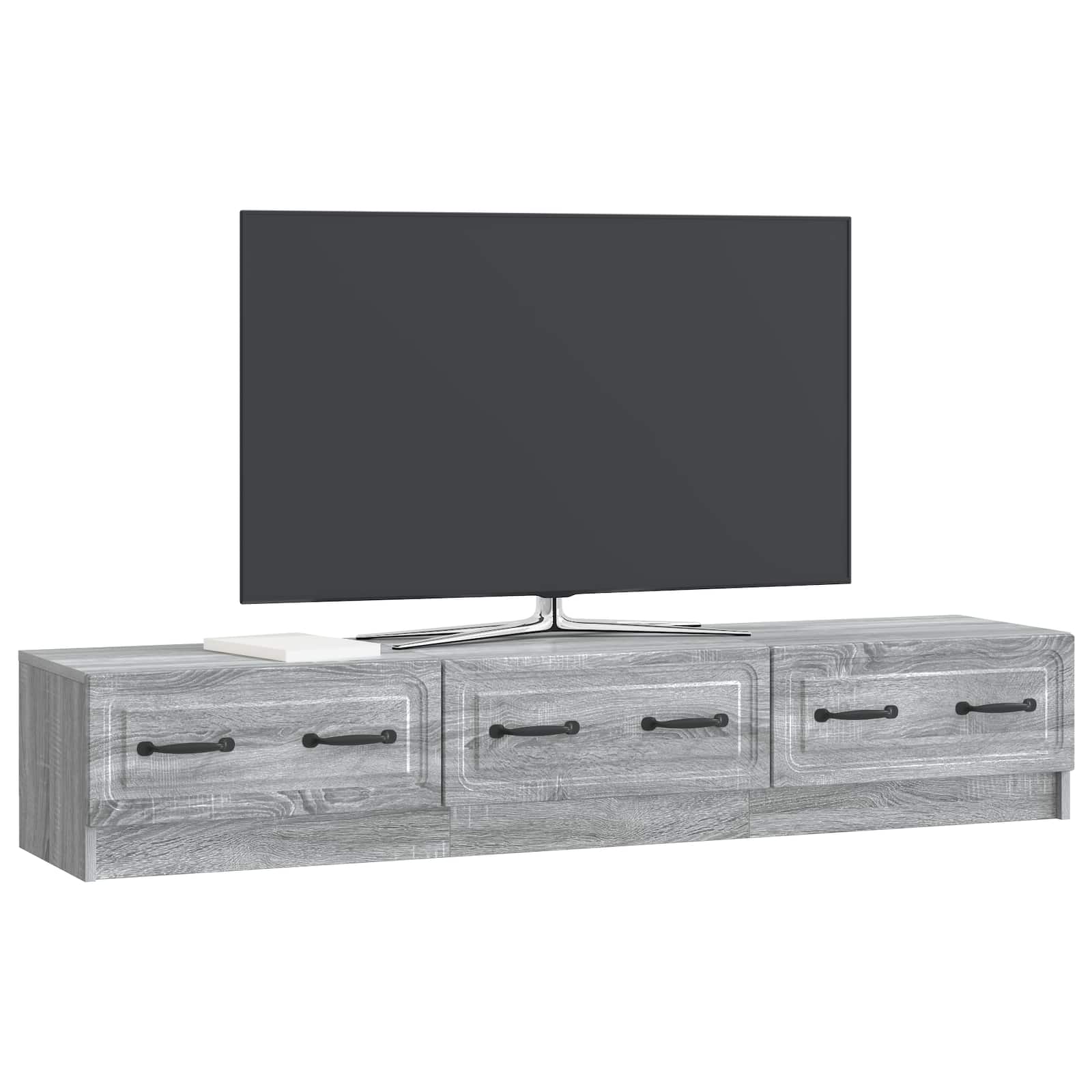 TV-Schränk 147 x 34,5 x 27 cm Sonoma-Grau Holzwerkstoff