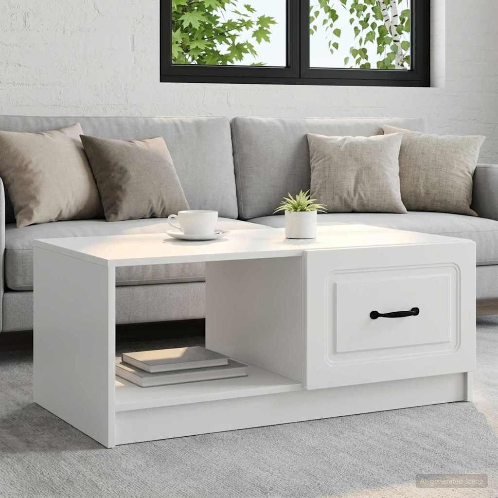Couchtisch Weiß 90 x 50 x 37 cm Holzwerkstoff