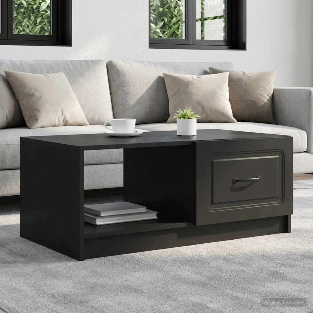 Couchtisch Schwarz 90 x 50 x 37 cm Holzwerkstoff