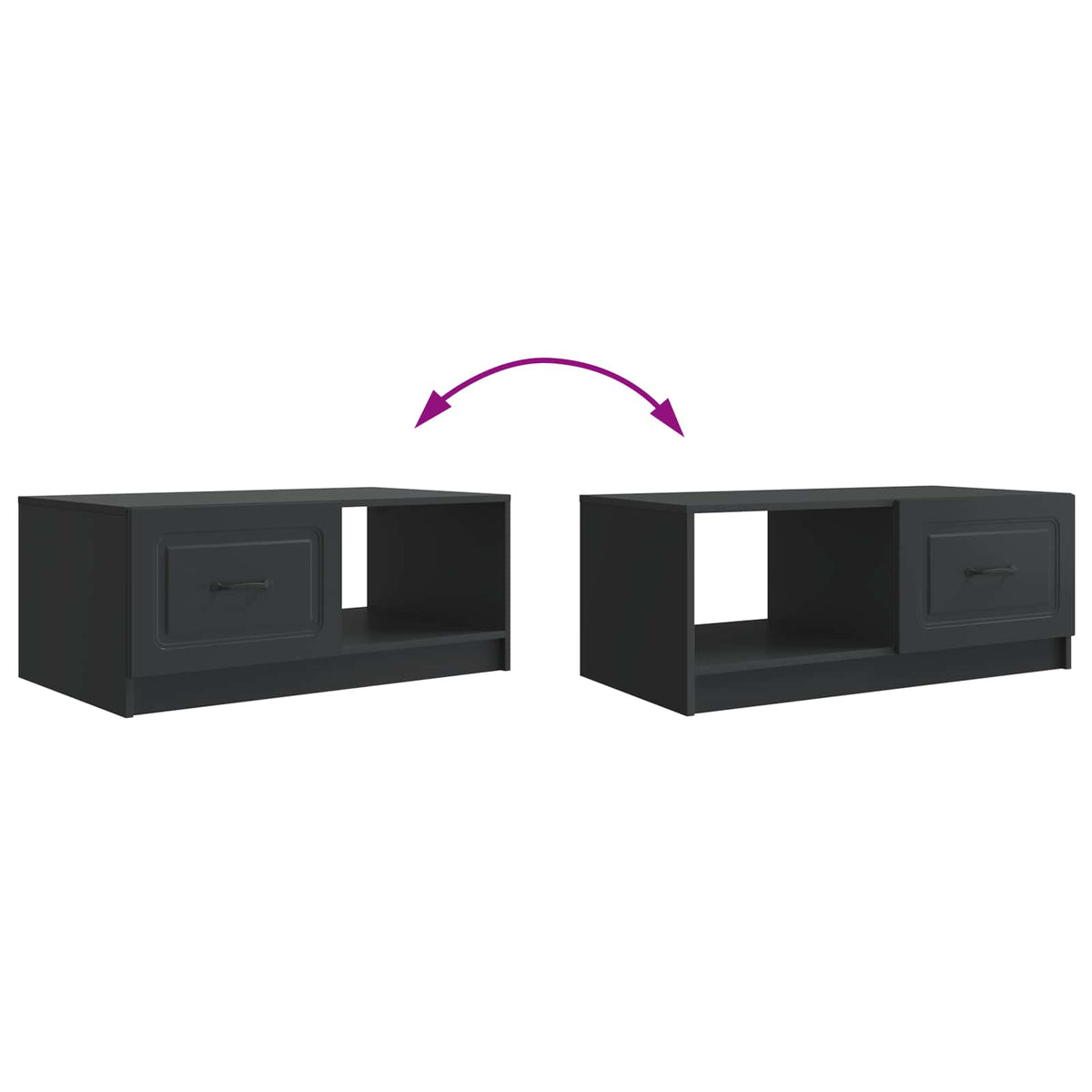 Couchtisch Schwarz 90 x 50 x 37 cm Holzwerkstoff