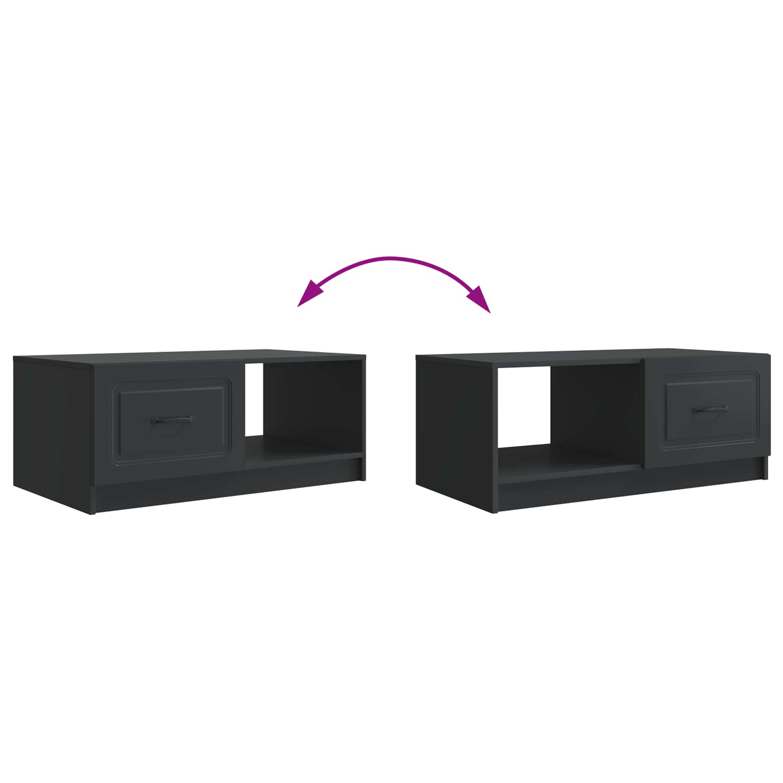 Couchtisch Schwarz 90 x 50 x 37 cm Holzwerkstoff