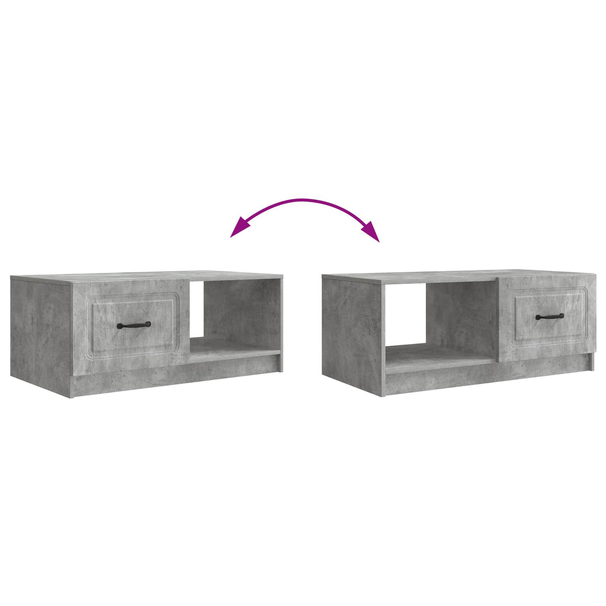 Couchtisch Betongrau 90 x 50 x 37 cm Holzwerkstoff