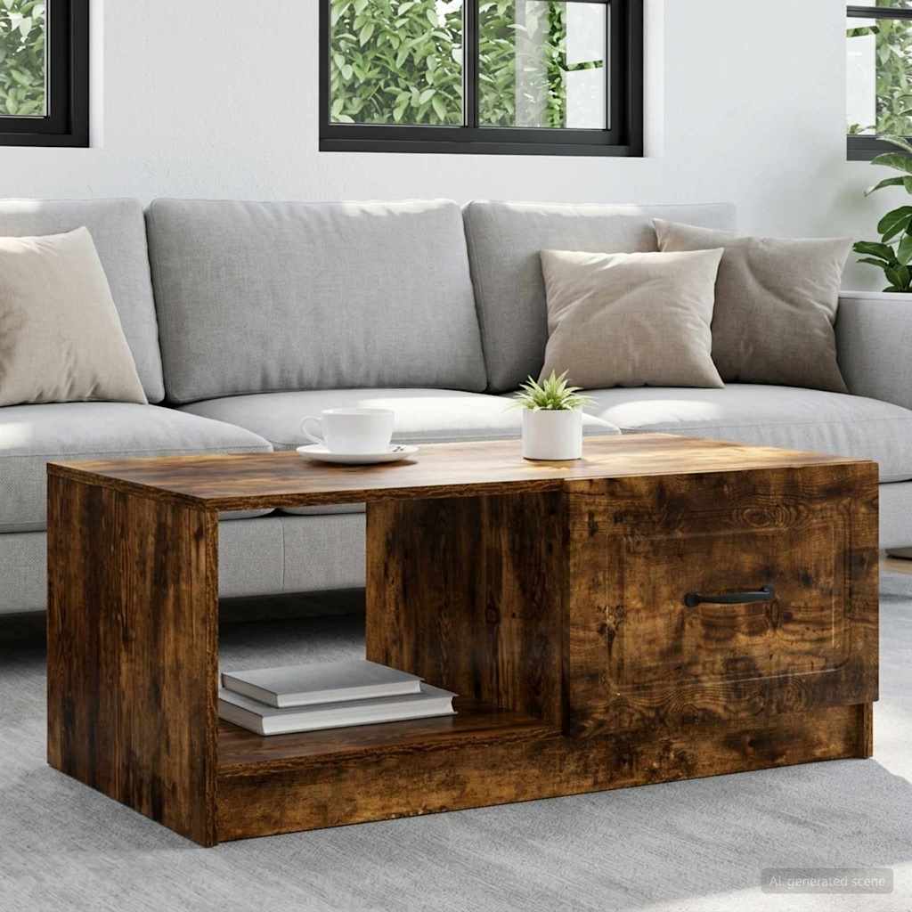 Couchtisch Räuchereiche 90 x 50 x 37 cm Holzwerkstoff