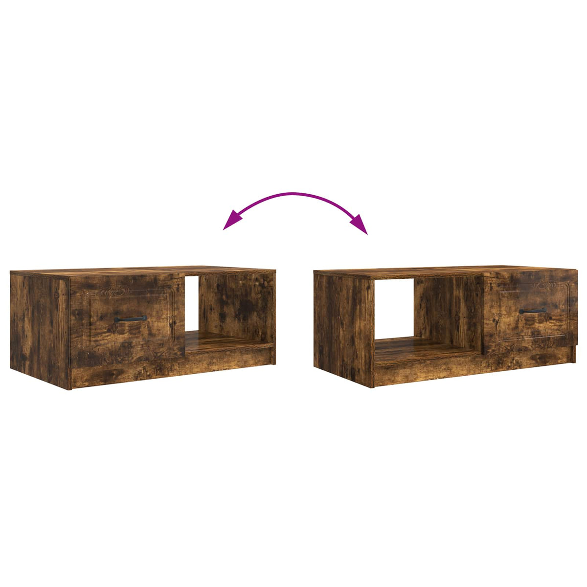 Couchtisch Räuchereiche 90 x 50 x 37 cm Holzwerkstoff