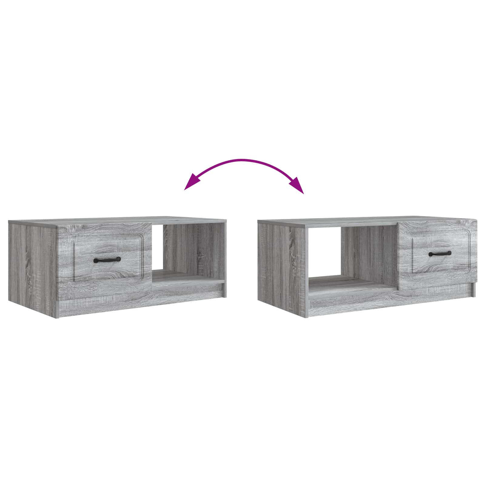 Couchtisch Sonoma-Grau 90 x 50 x 37 cm Holzwerkstoff
