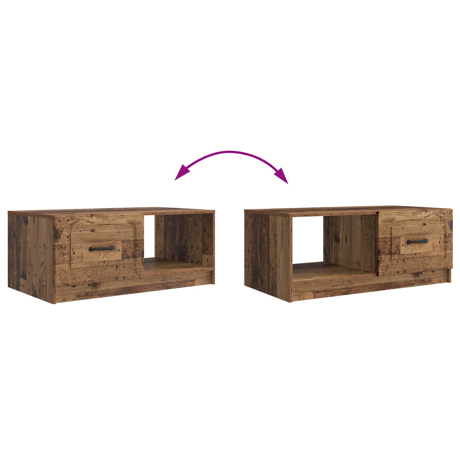 Couchtisch Altholz 90 x 50 x 37 cm Holzwerkstoff