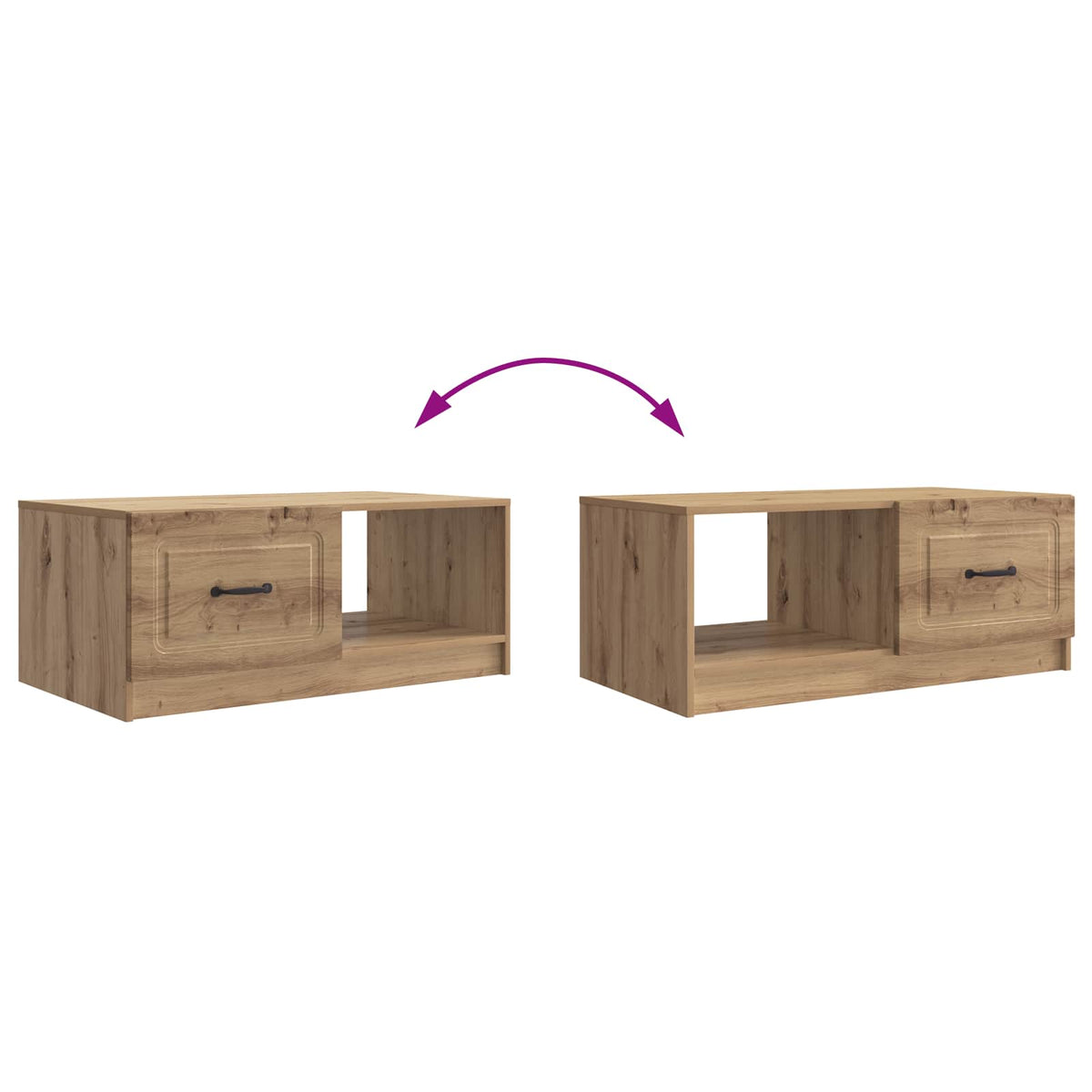 Couchtisch Artisan-Eiche 90 x 50 x 37 cm Holzwerkstoff