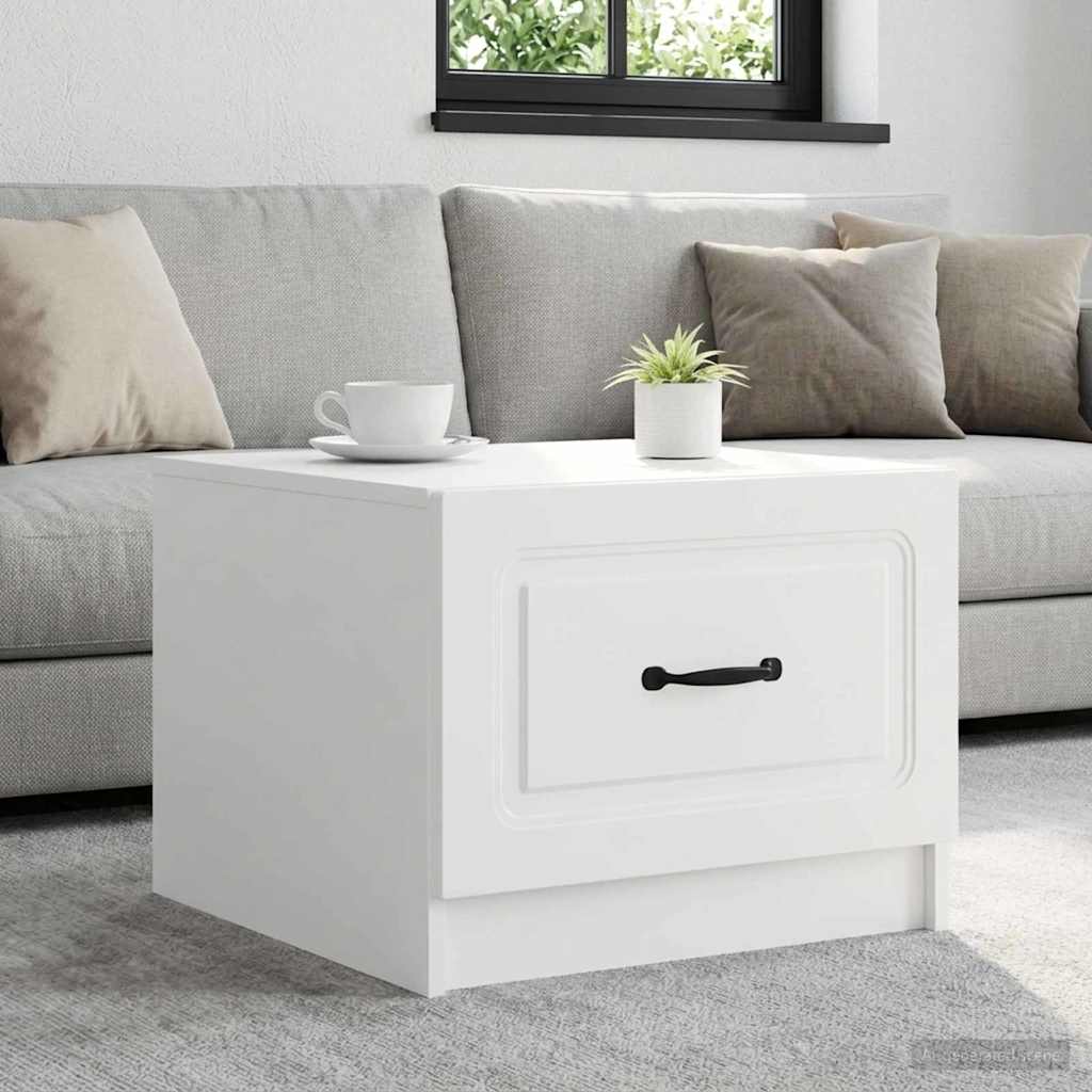 Couchtisch mit Schubladen Weiß 49 x 50 x 37 cm Holzwerkstoff