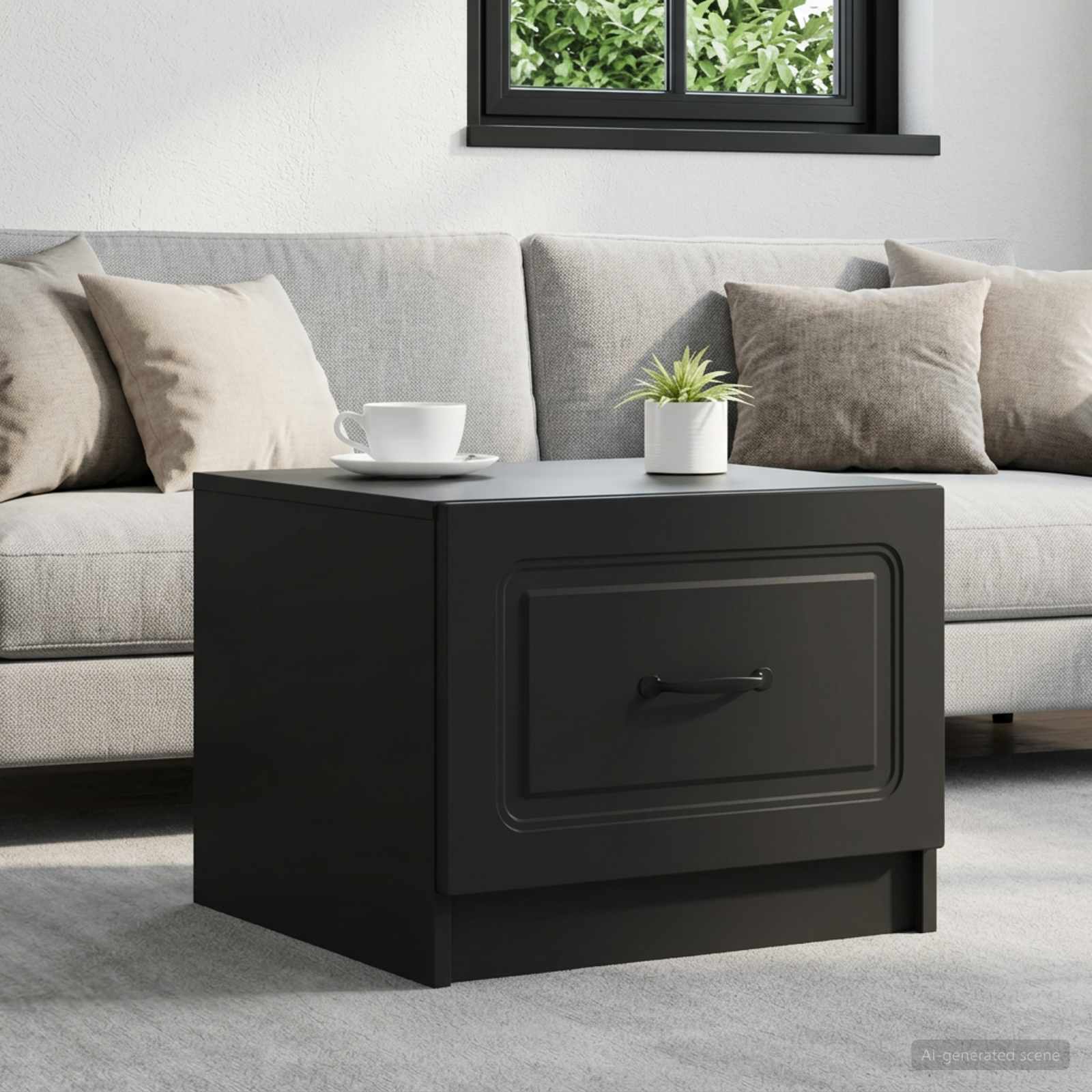 Couchtisch Schwarz 49 x 50 x 37 cm Holzwerkstoff