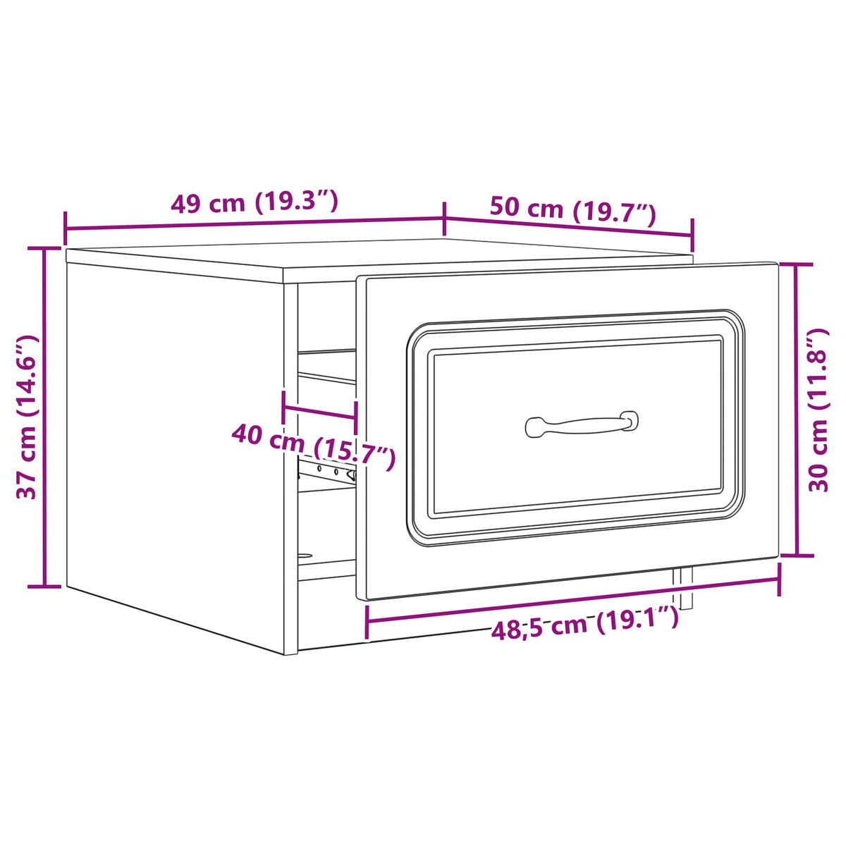 Couchtisch Sonoma-Eiche 49 x 50 x 37 cm Holzwerkstoff
