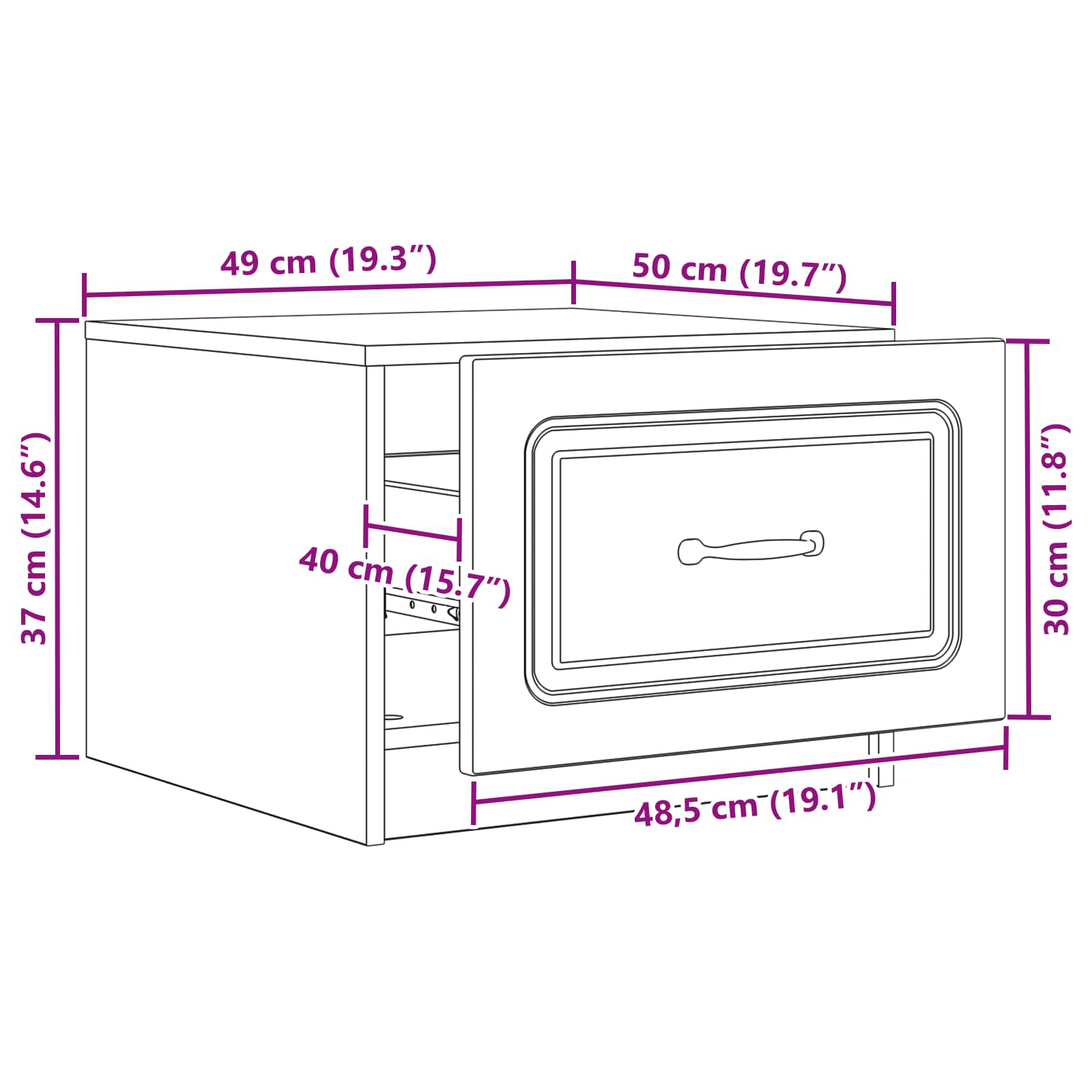 Couchtisch Sonoma-Eiche 49 x 50 x 37 cm Holzwerkstoff