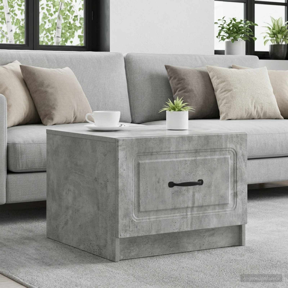 Couchtisch Betongrau 49 x 50 x 37 cm Holzwerkstoff