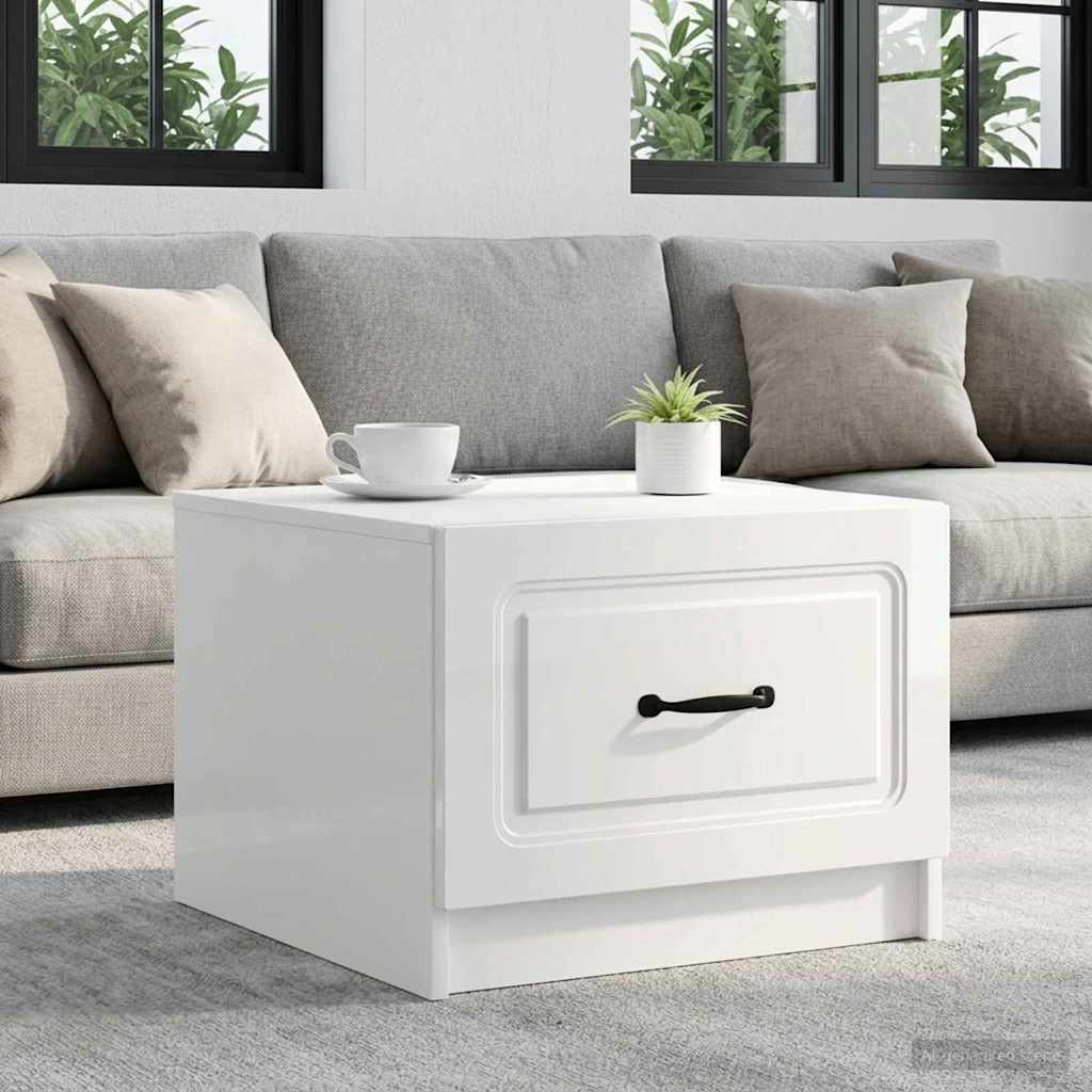 Couchtisch Hochglanz Weiß 49 x 50 x 37 cm Holzwerkstoff