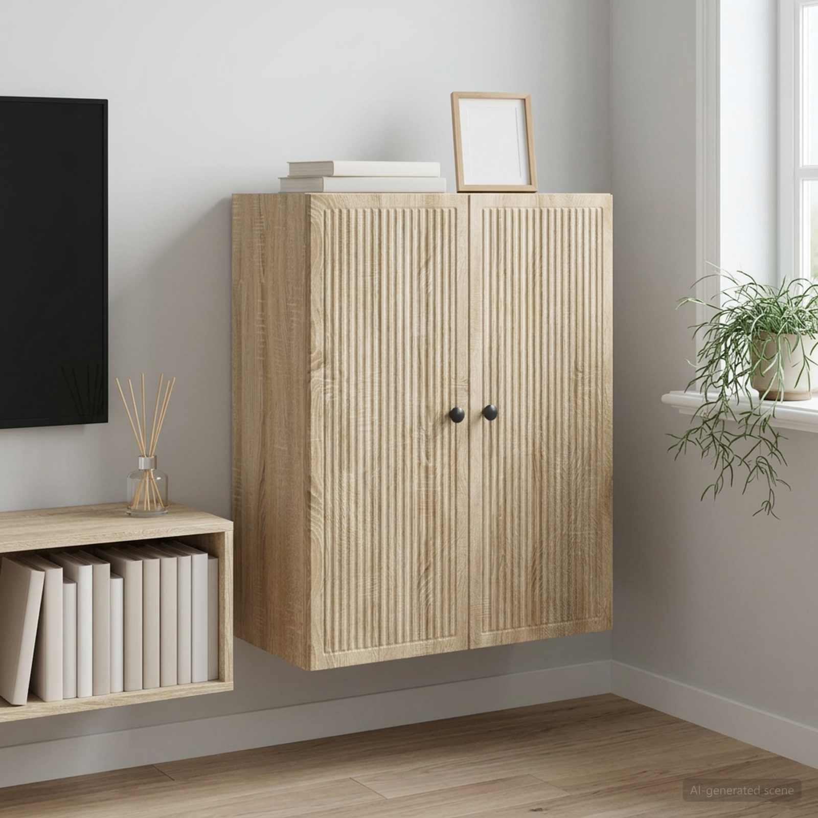 Wandschrank Sonoma-Eiche 66 x 34,5 x 90 cm Holzwerkstoff