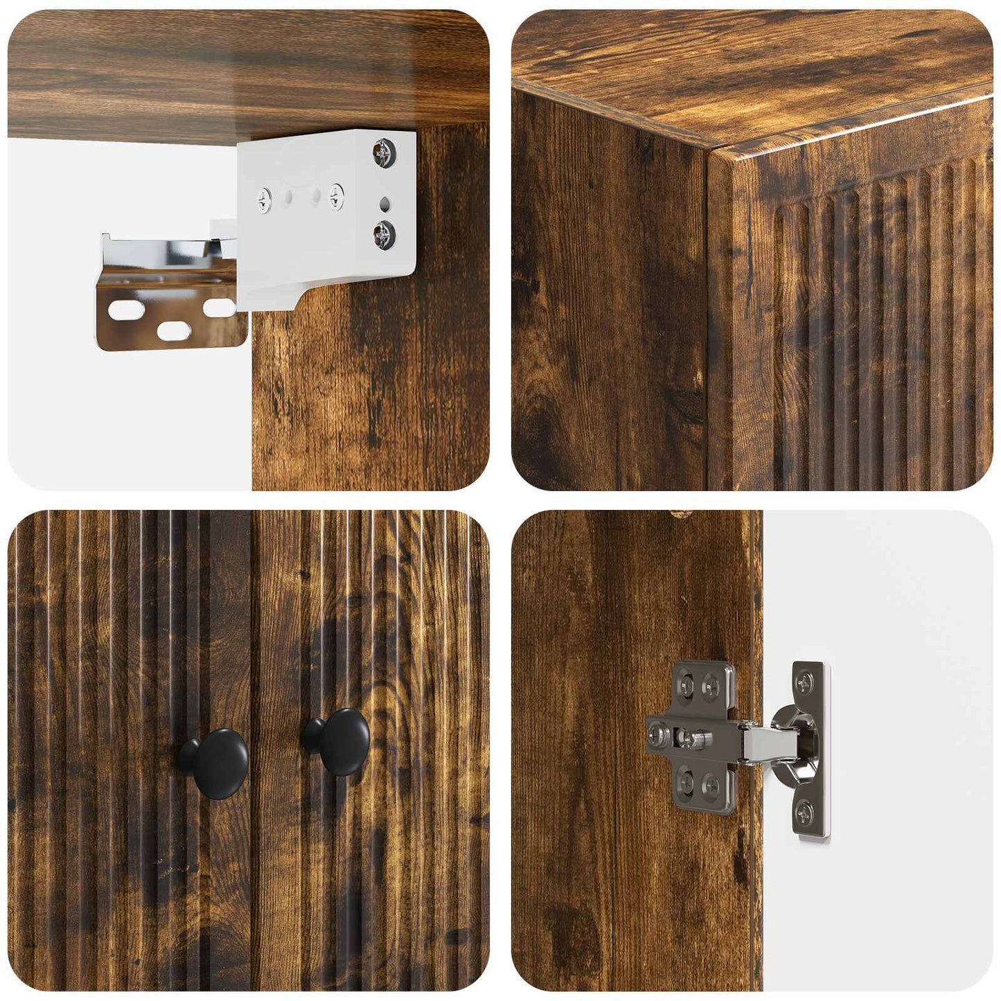 Wandschrank Geräucherte Eiche 66 x 34,5 x 90 cm Holzwerkstoff