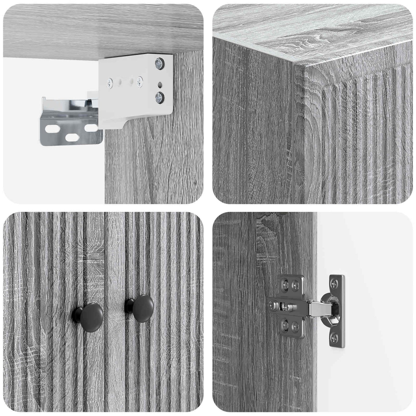 Wandschrank Grau Sonoma 66 x 34,5 x 90 cm Holzwerkstoff