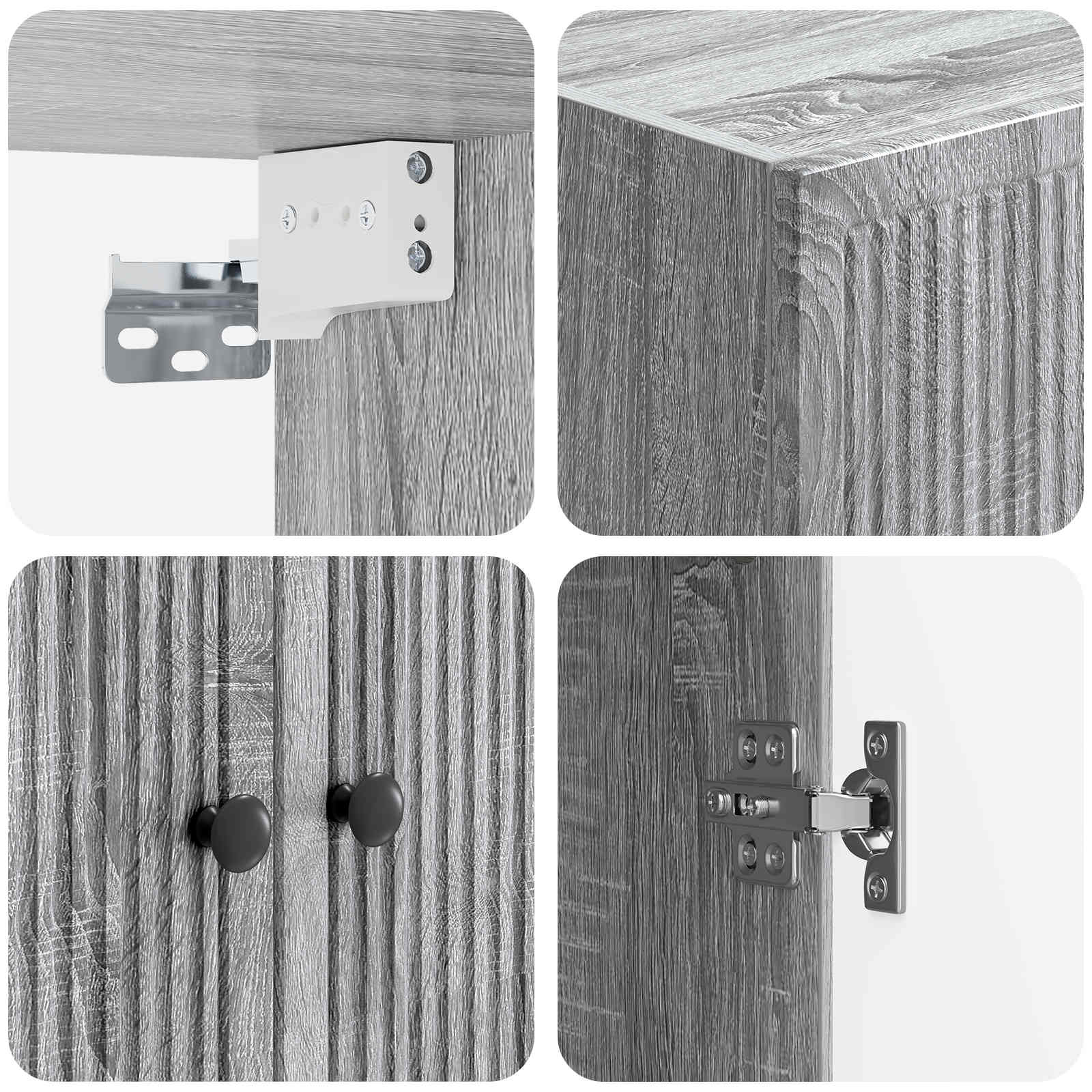 Wandschrank Grau Sonoma 66 x 34,5 x 90 cm Holzwerkstoff