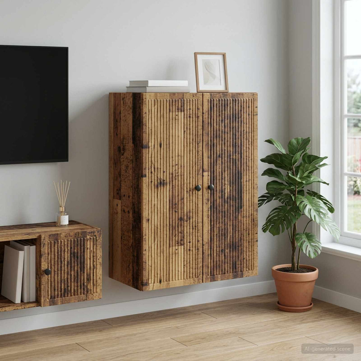 Wandschrank Altholz 66 x 34,5 x 90 cm Holzwerkstoff