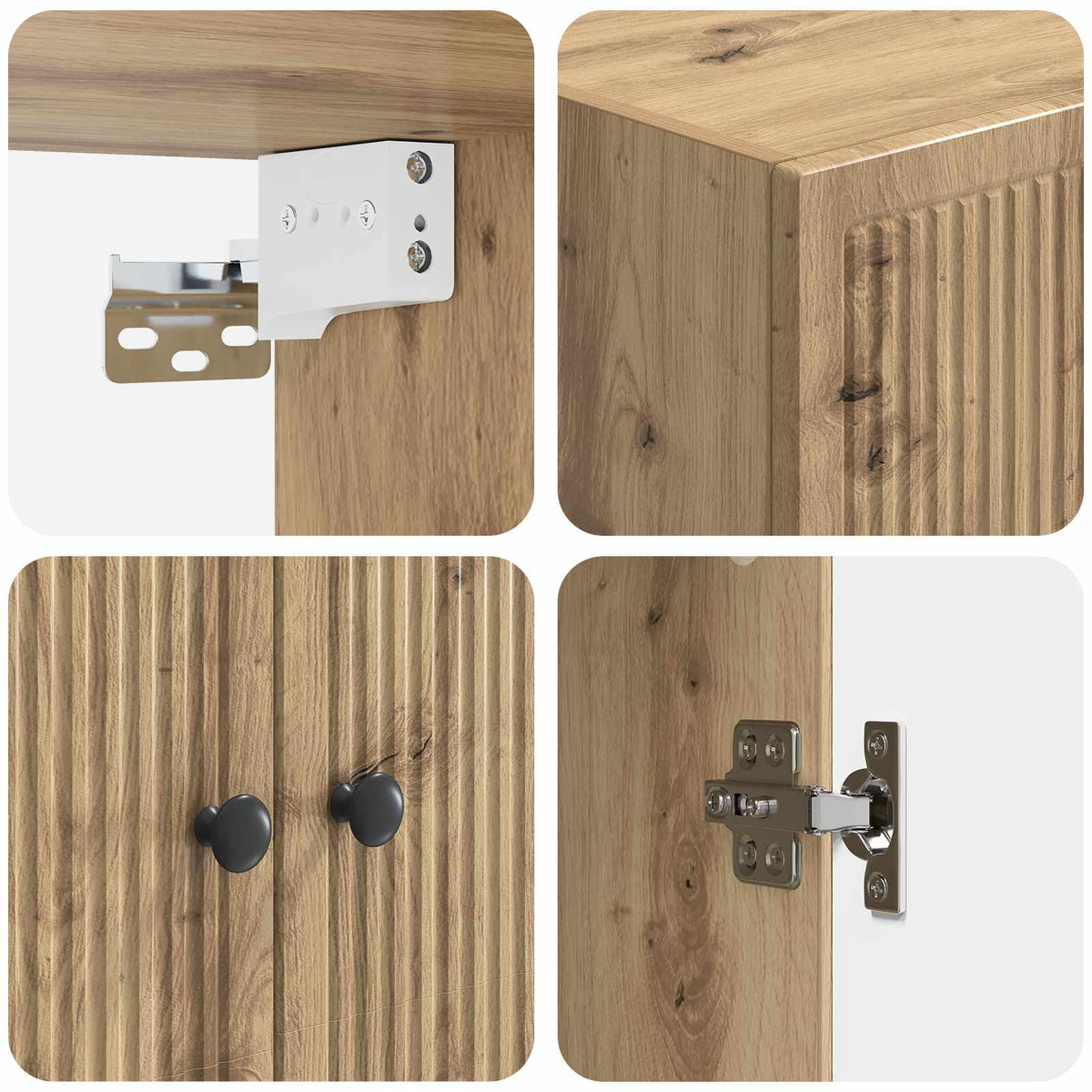 Wandschrank 66 x 34,5 x 90 cm Holzwerkstoff Artisan-Eiche