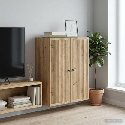Wandschrank 66 x 34,5 x 90 cm Holzwerkstoff Artisan-Eiche