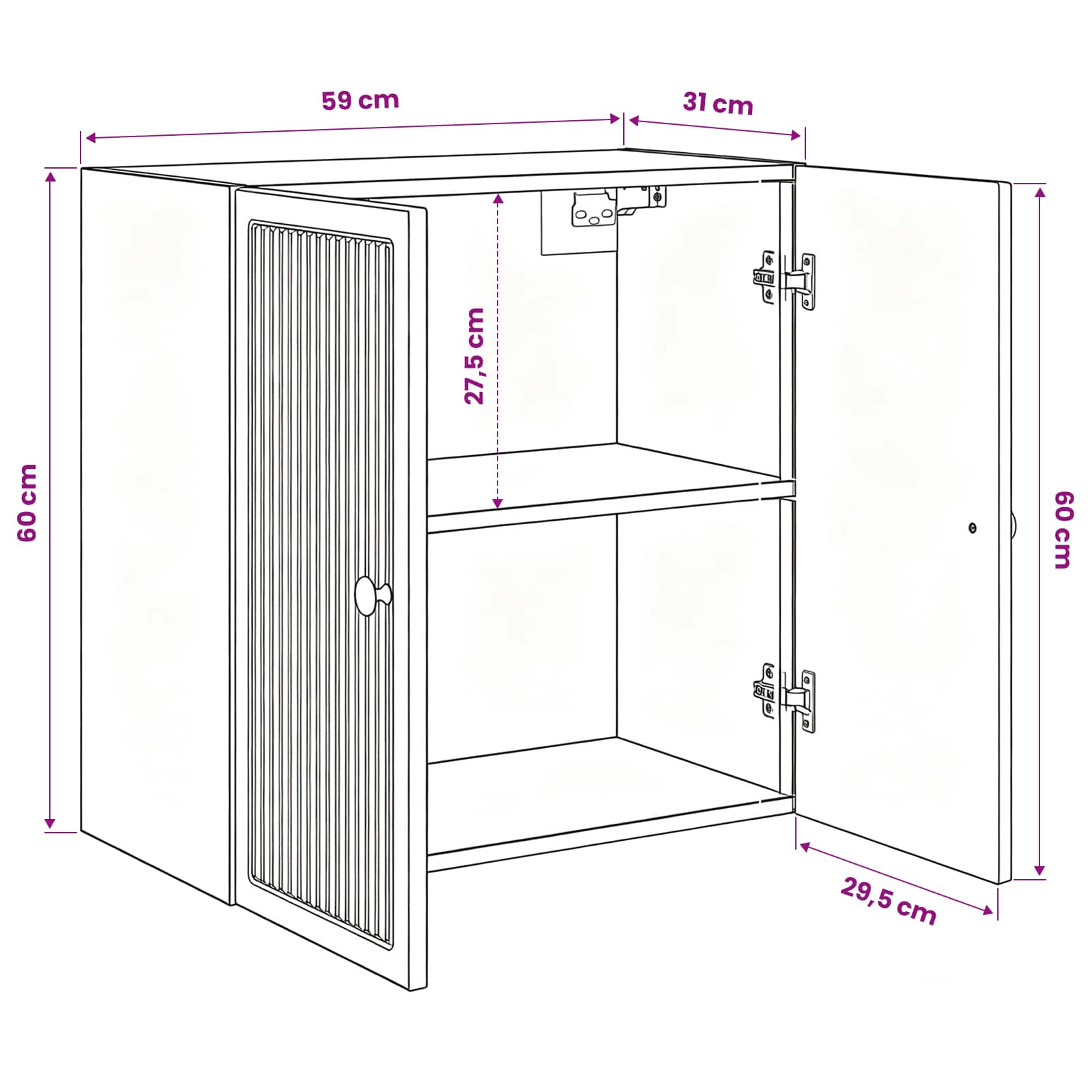 Wandschrank Weiß 59 x 31 x 60 cm Holzwerkstoff