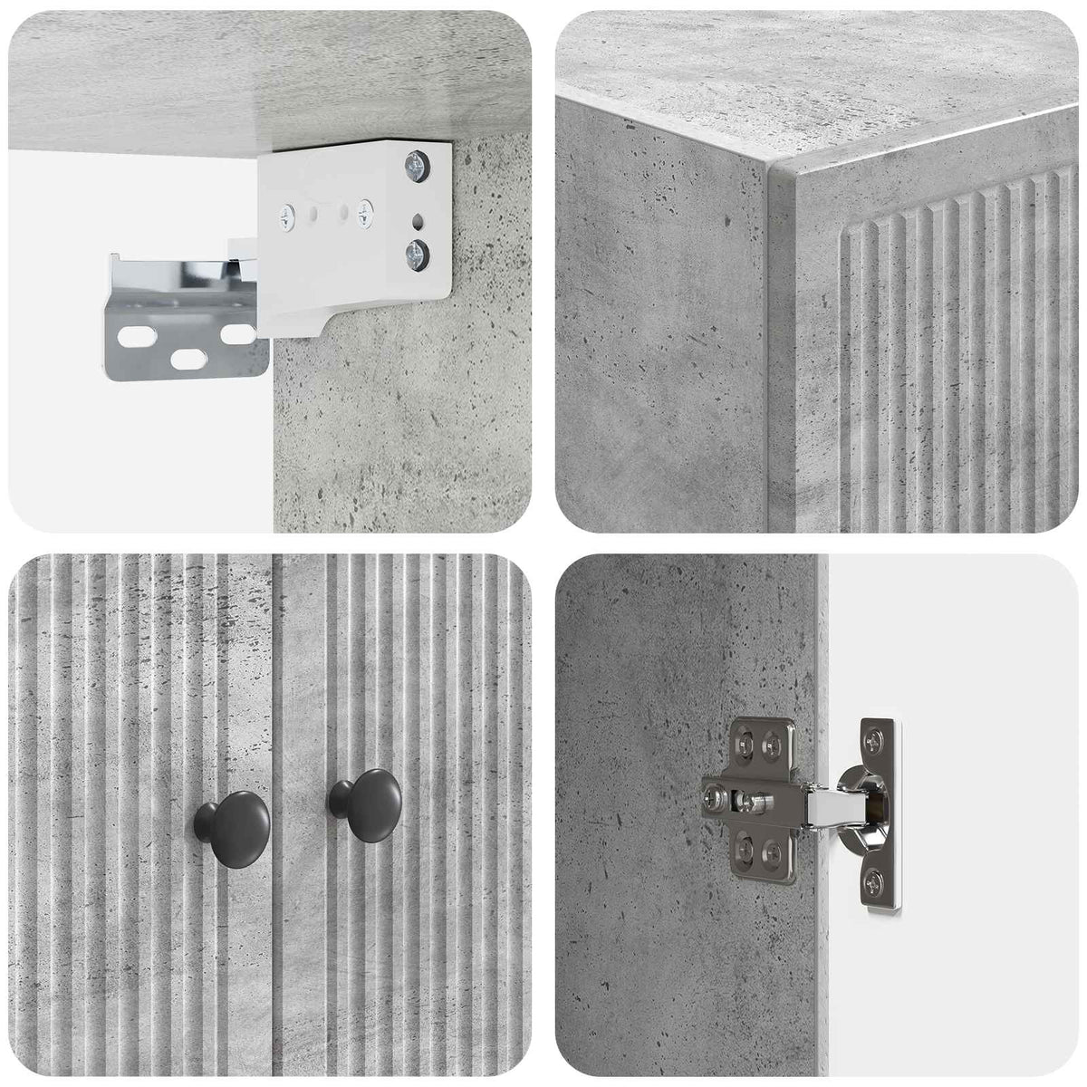 Wandschrank Betongrau 59 x 31 x 60 cm Holzwerkstoff