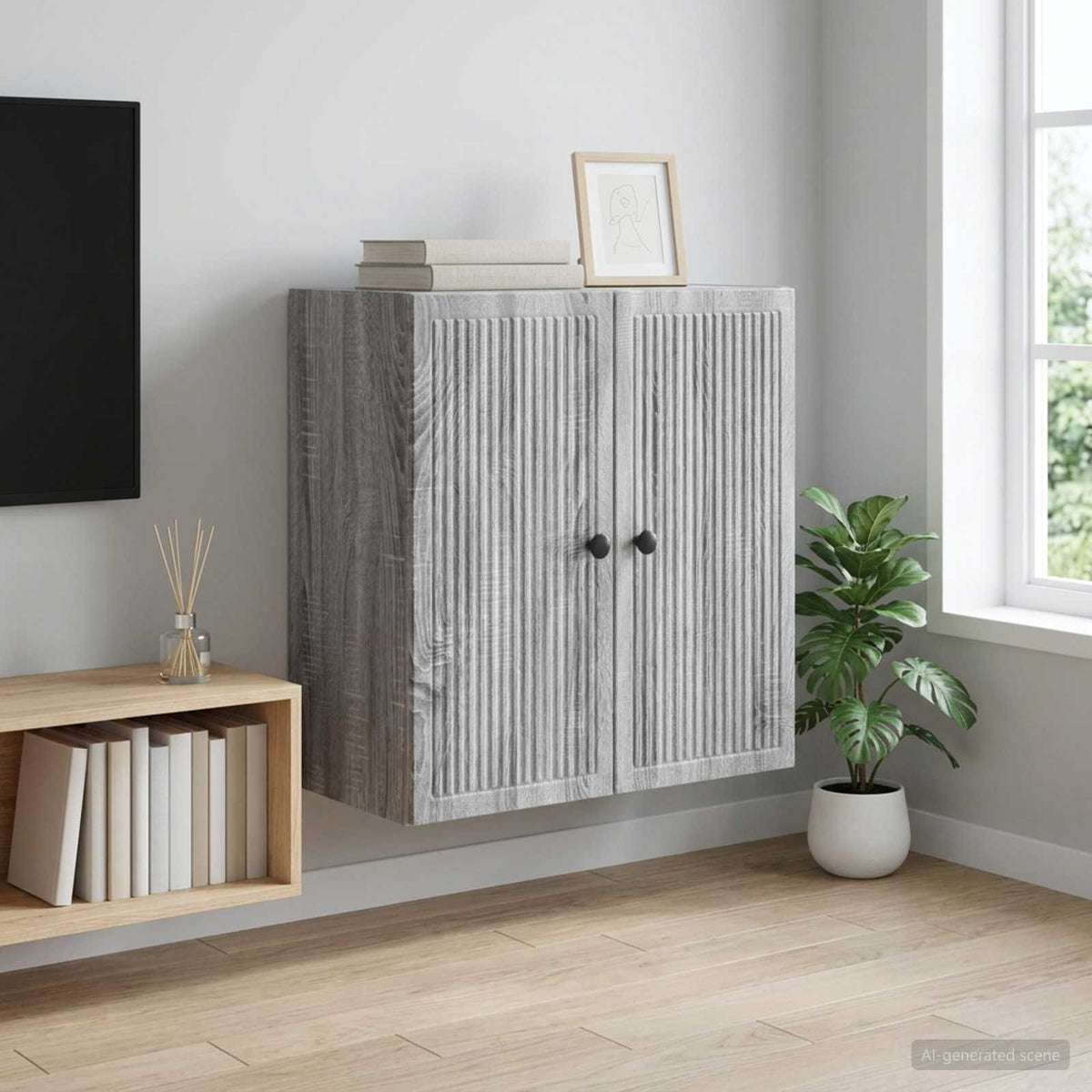Wandschrank Grau Sonoma 59 x 31 x 60 cm Holzwerkstoff